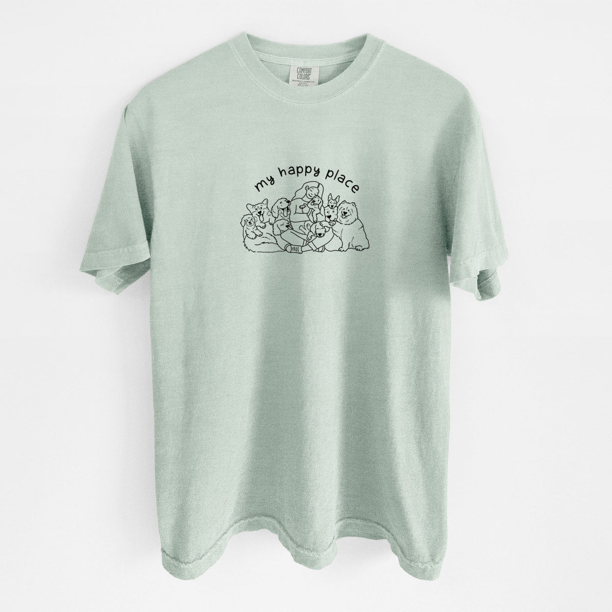 My Happy Place - Dogs - Unisex Comfort Colors Garment-Dyed Heavyweight T-shirt in Bay