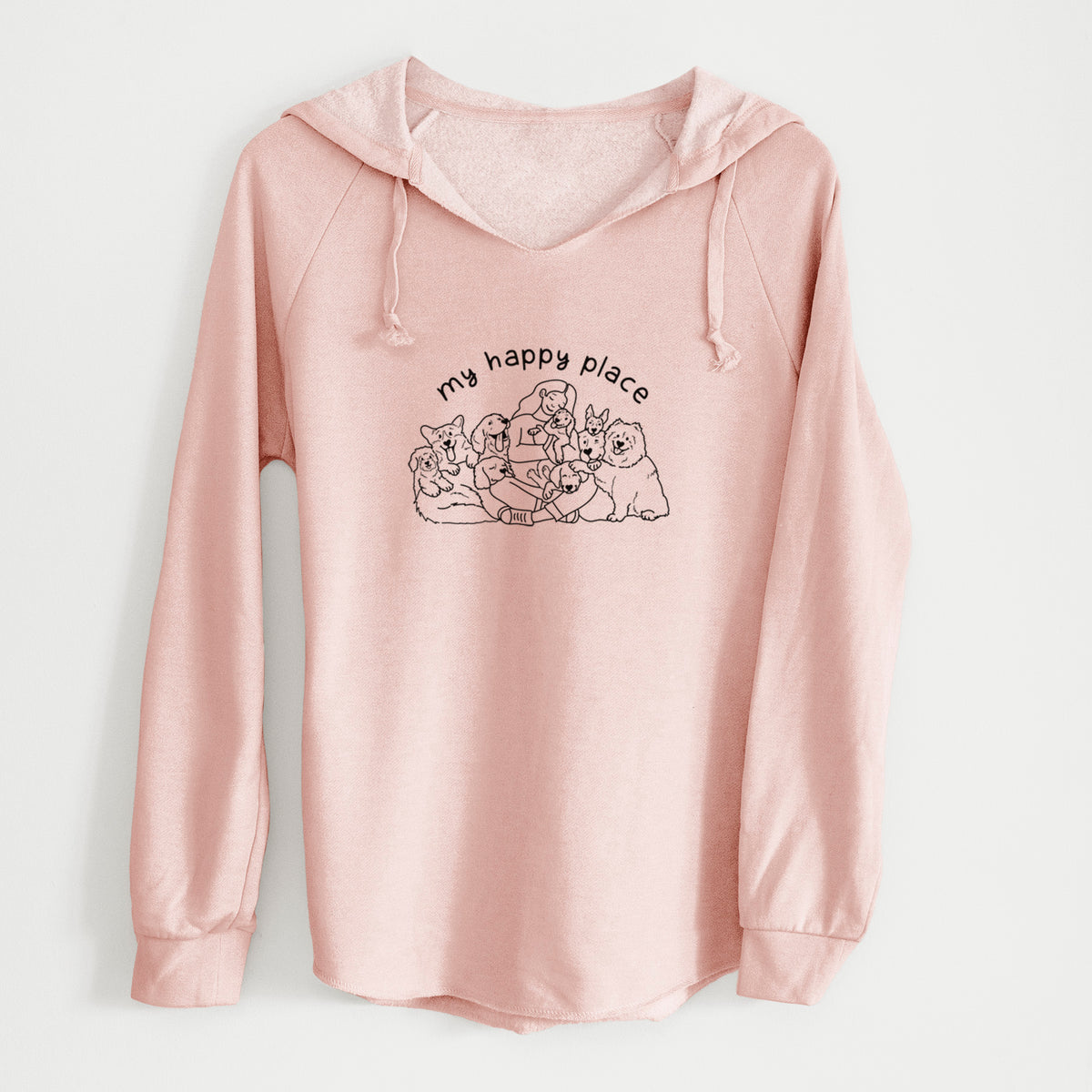 My Happy Place - Dogs - Cali Wave Hooded Sweatshirt