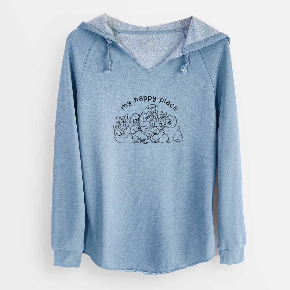 My Happy Place - Dogs - Cali Wave Hooded Sweatshirt