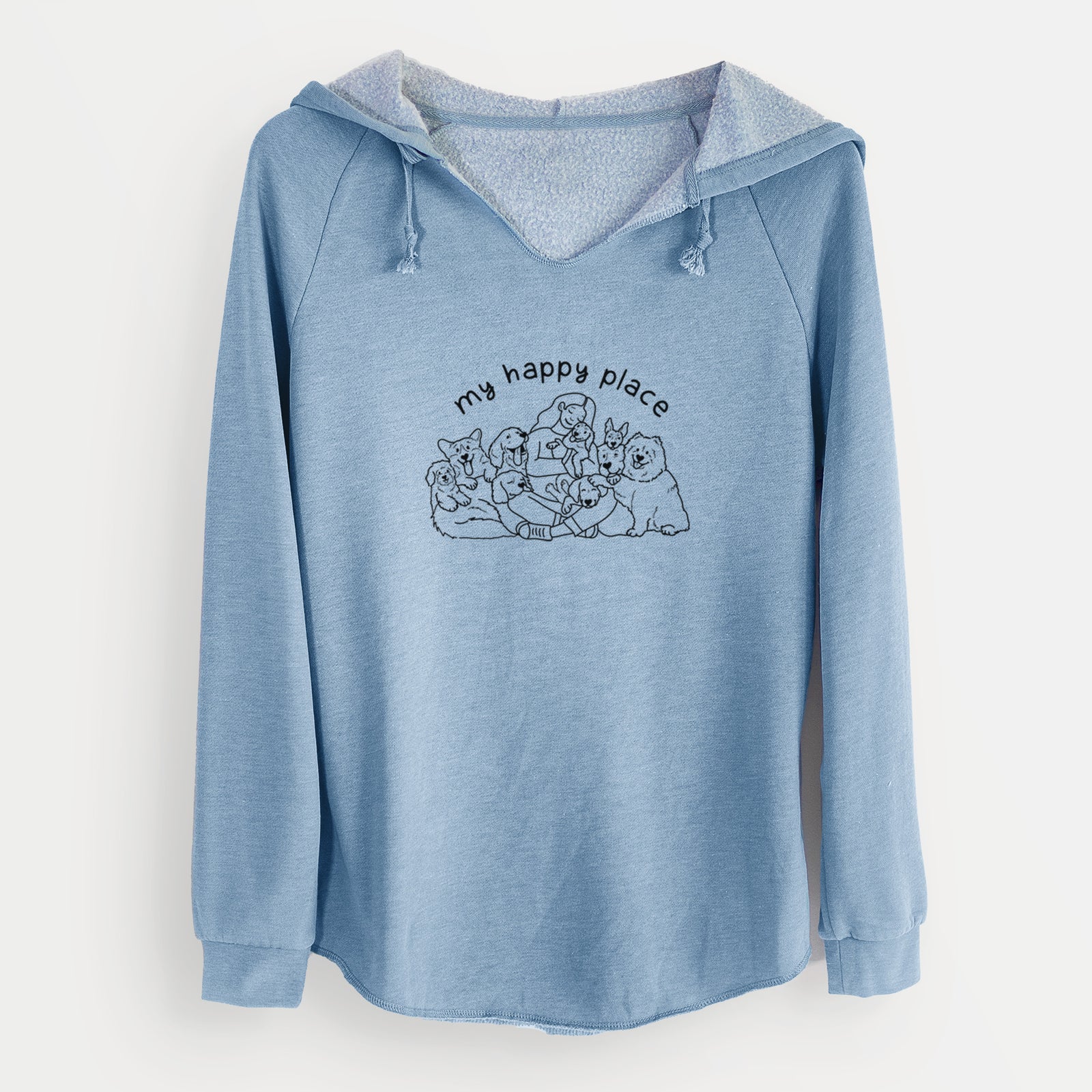 My Happy Place - Dogs - Cali Wave Hooded Sweatshirt