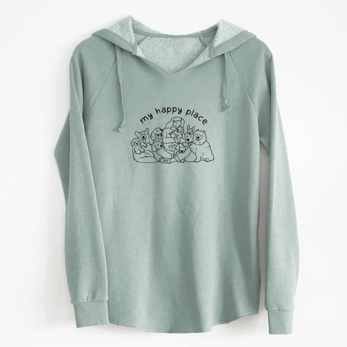 My Happy Place - Dogs - Cali Wave Hooded Sweatshirt