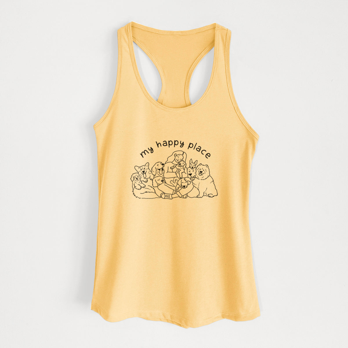 My Happy Place - Dogs - Women's Racerback Tanktop