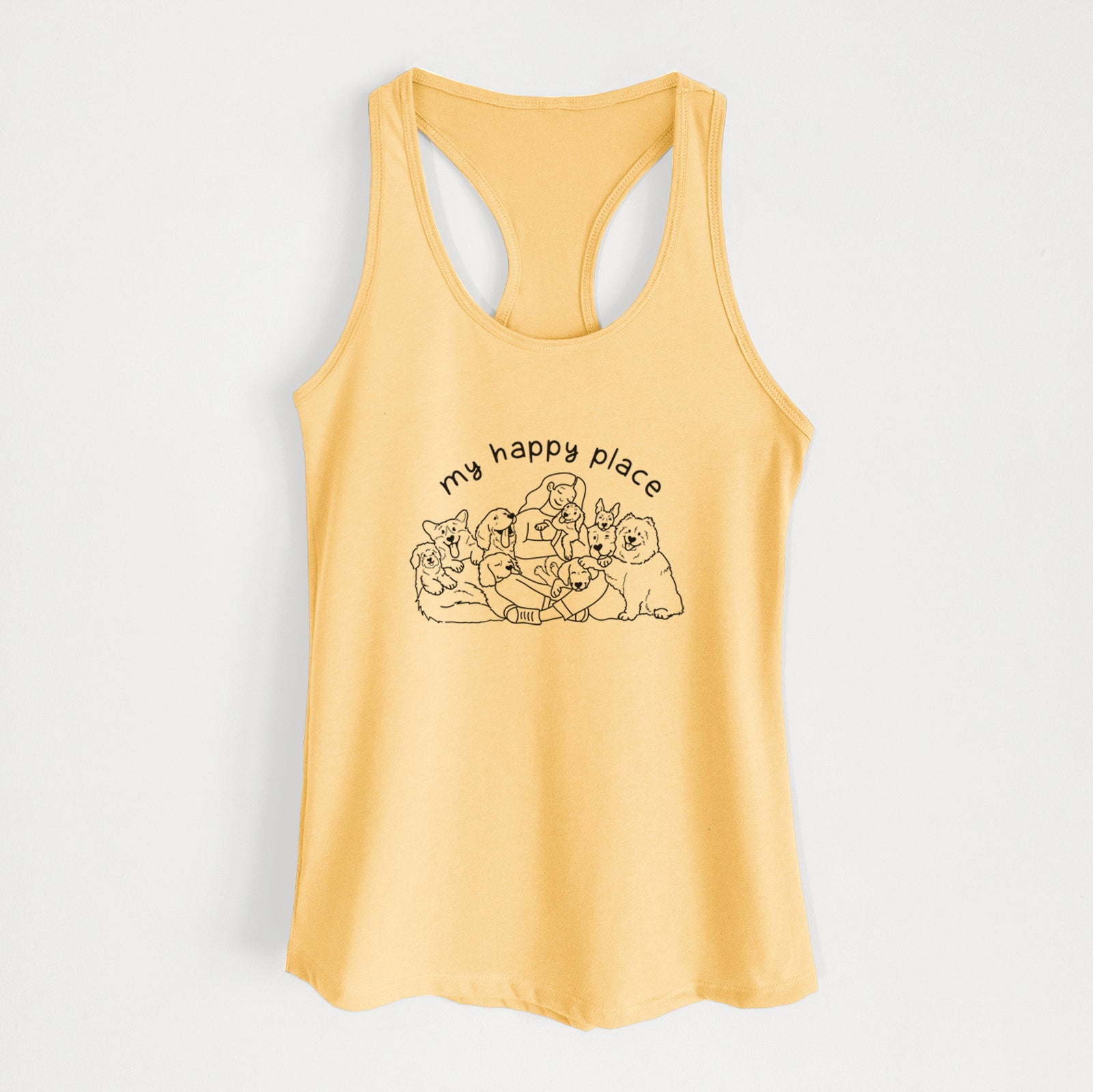 My Happy Place - Dogs - Women's Racerback Tanktop