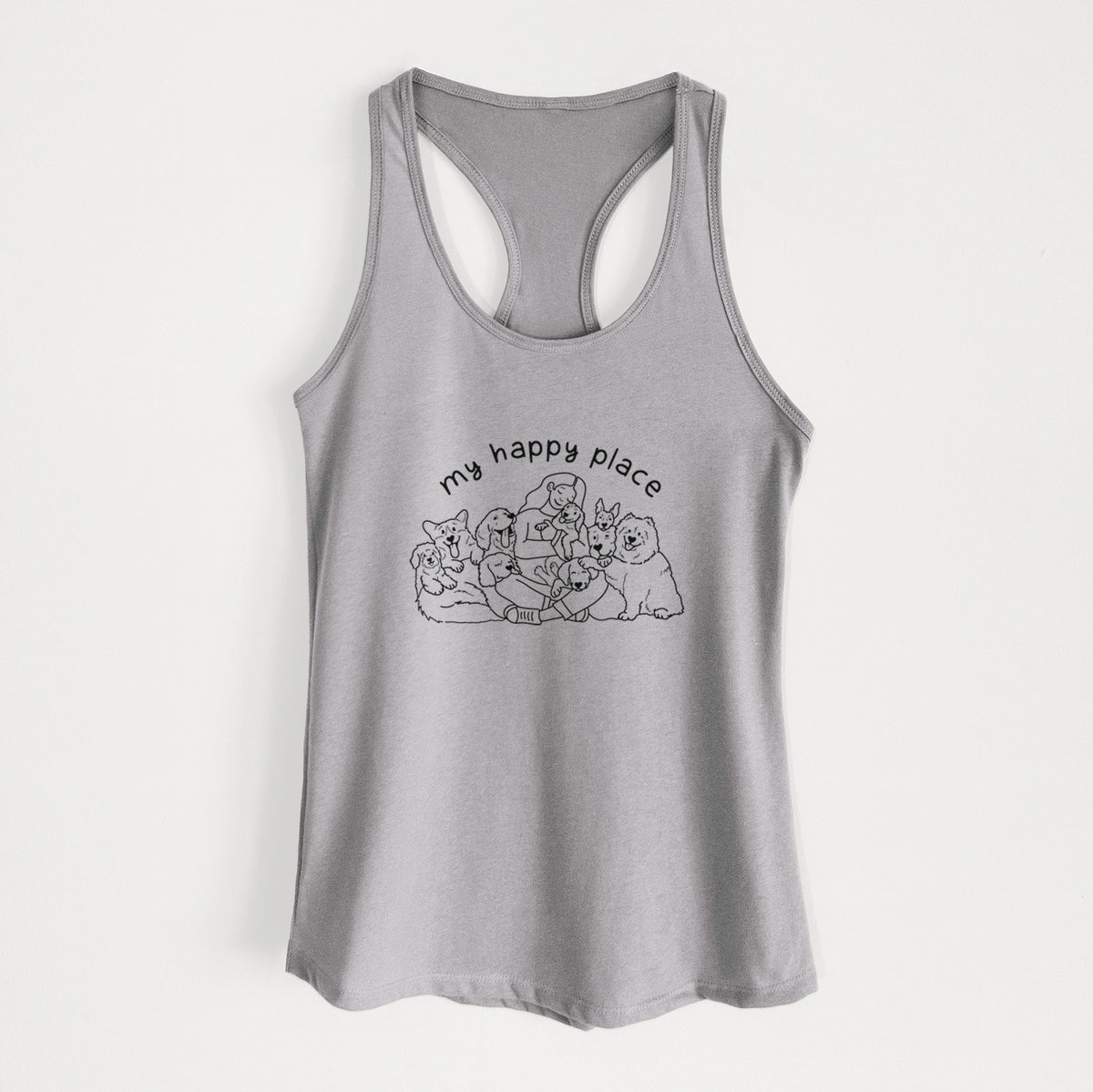 My Happy Place - Dogs - Women's Racerback Tanktop