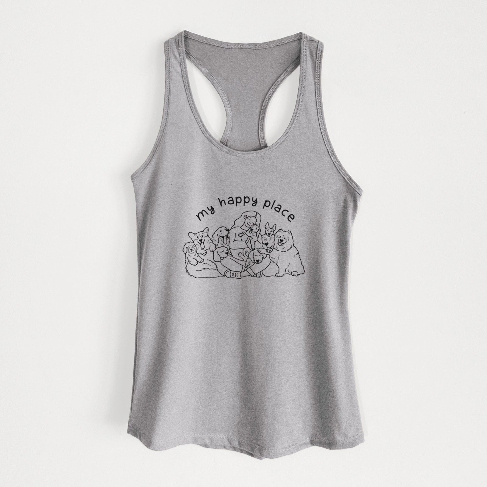 My Happy Place - Dogs - Women's Racerback Tanktop