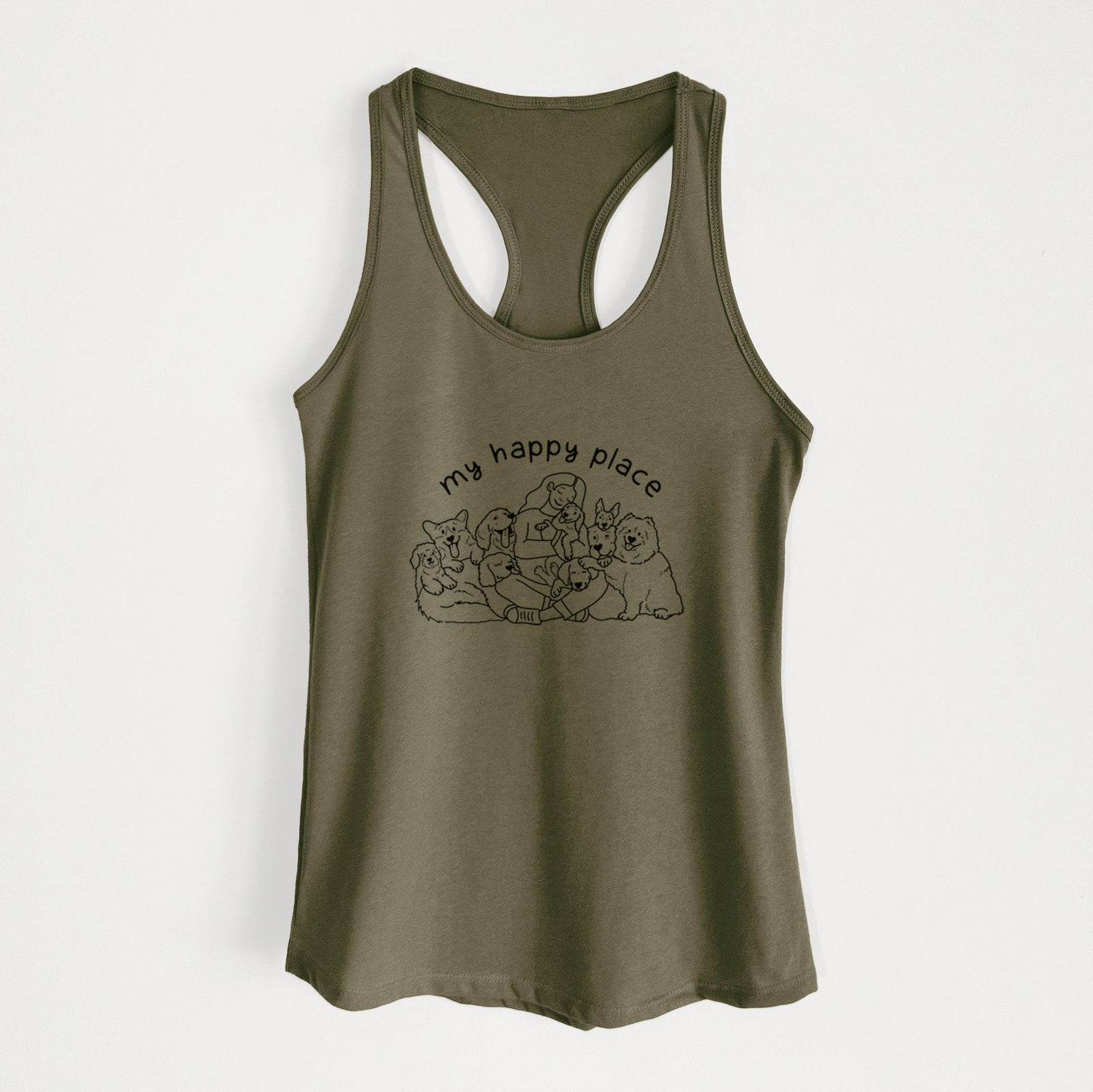 My Happy Place - Dogs - Women's Racerback Tanktop