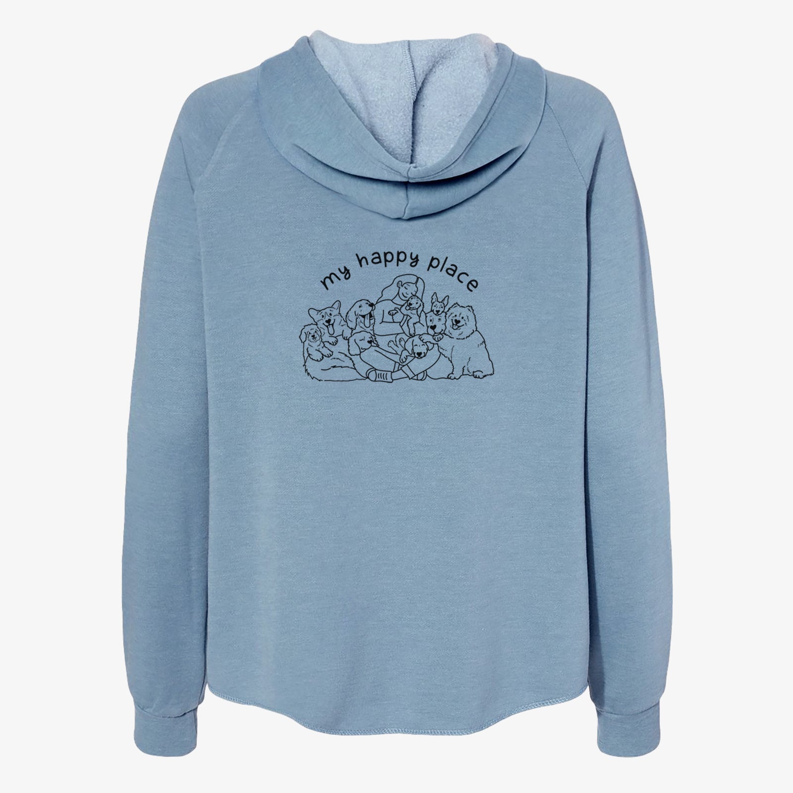 My Happy Place - Dogs - Women's Cali Wave Zip-Up Sweatshirt