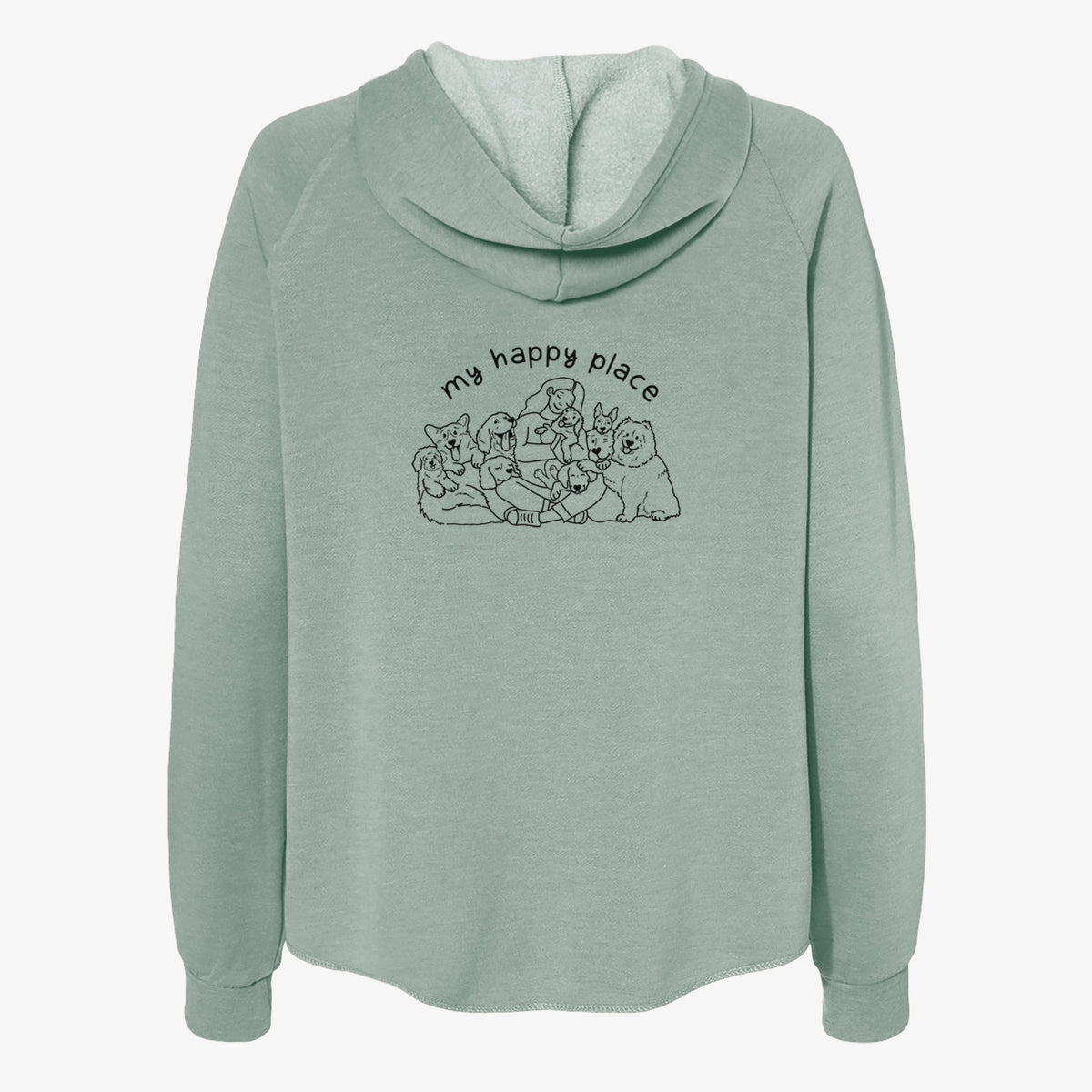 My Happy Place - Dogs - Women's Cali Wave Zip-Up Sweatshirt