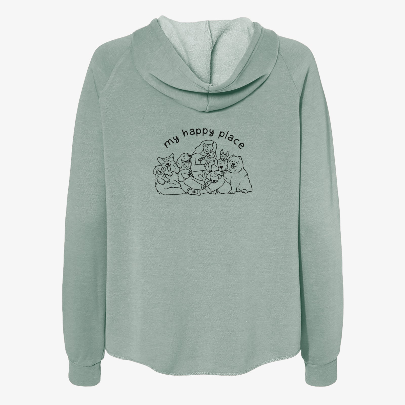 My Happy Place - Dogs - Women's Cali Wave Zip-Up Sweatshirt