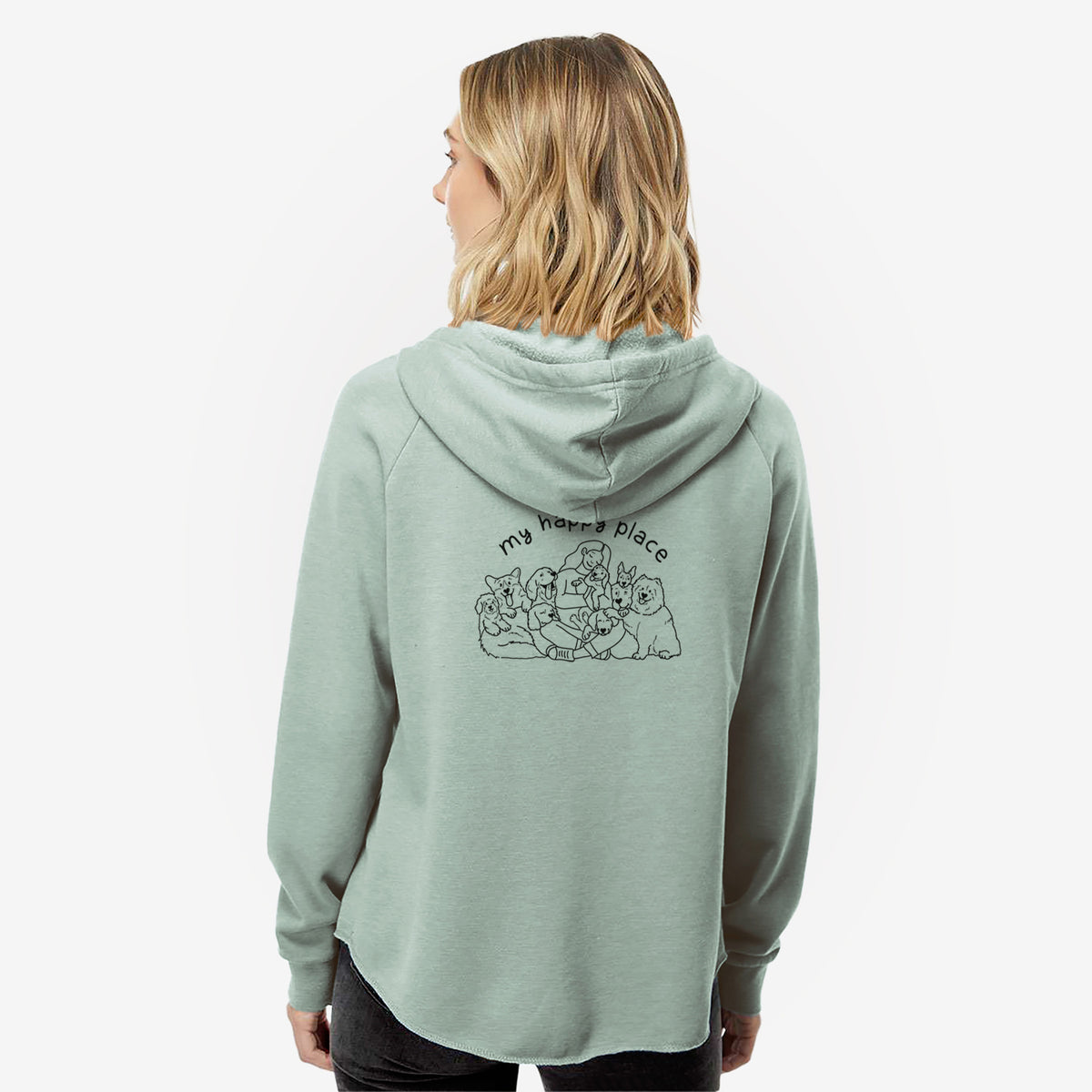 My Happy Place - Dogs - Women's Cali Wave Zip-Up Sweatshirt
