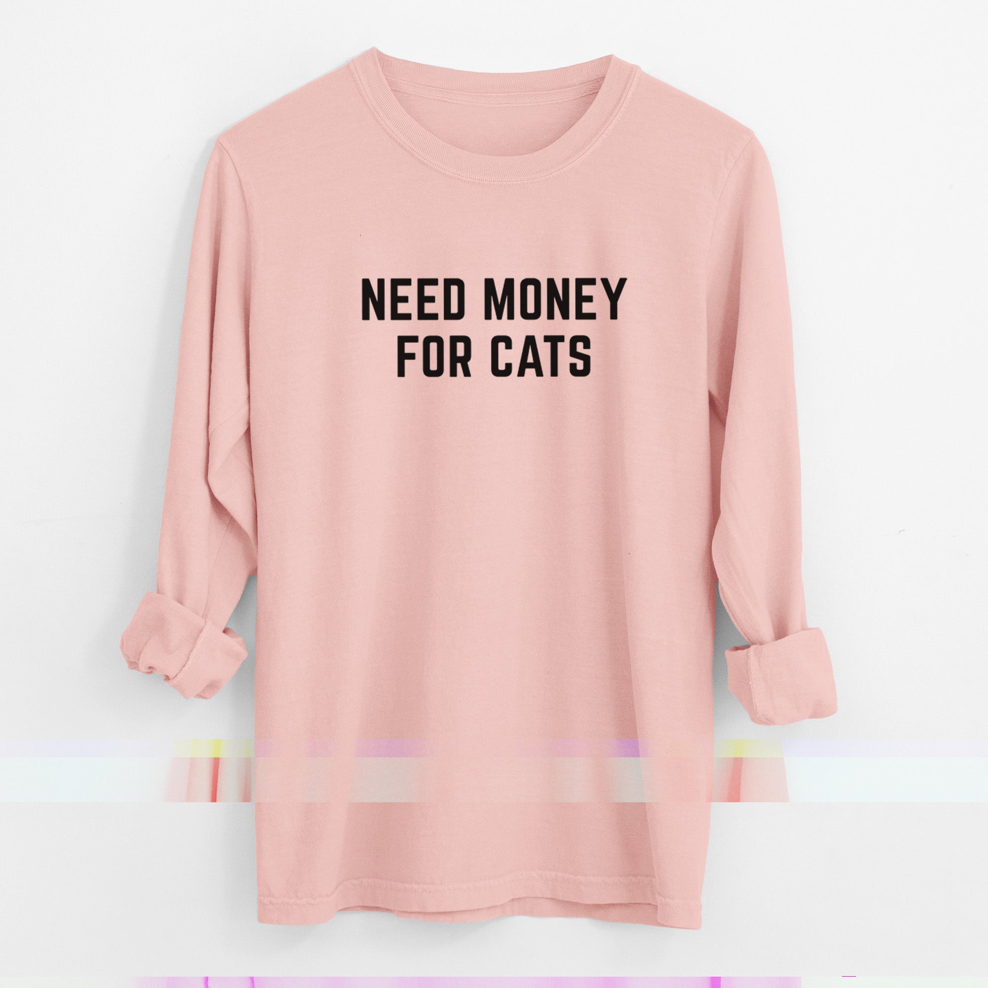 Need Money for Cats - Men's Heavyweight 100% Cotton Long Sleeve