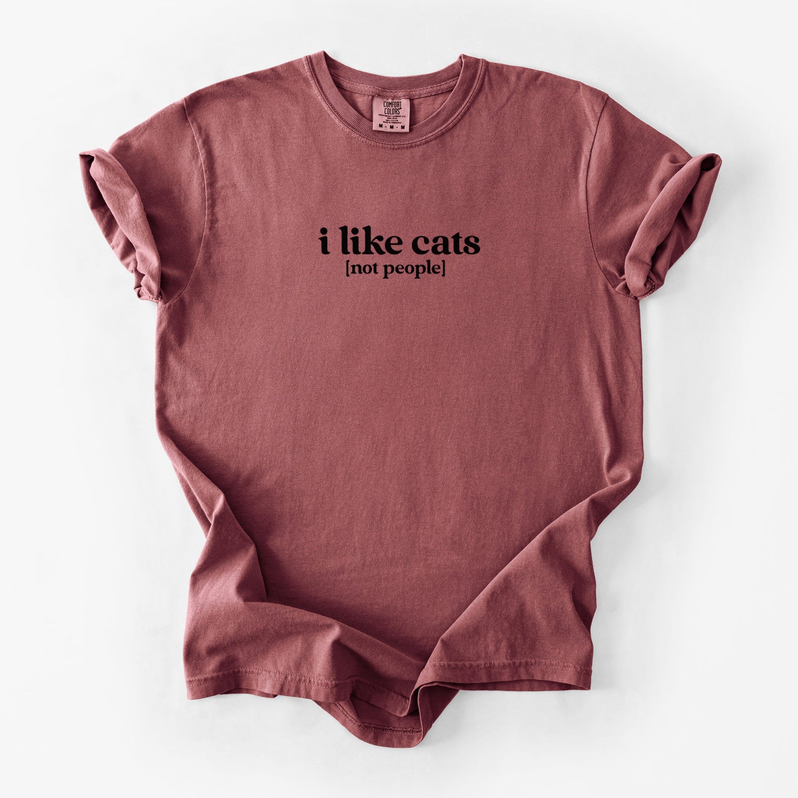 I like cats - not people - Unisex Comfort Colors Garment-Dyed Heavyweight T-shirt in Brick
