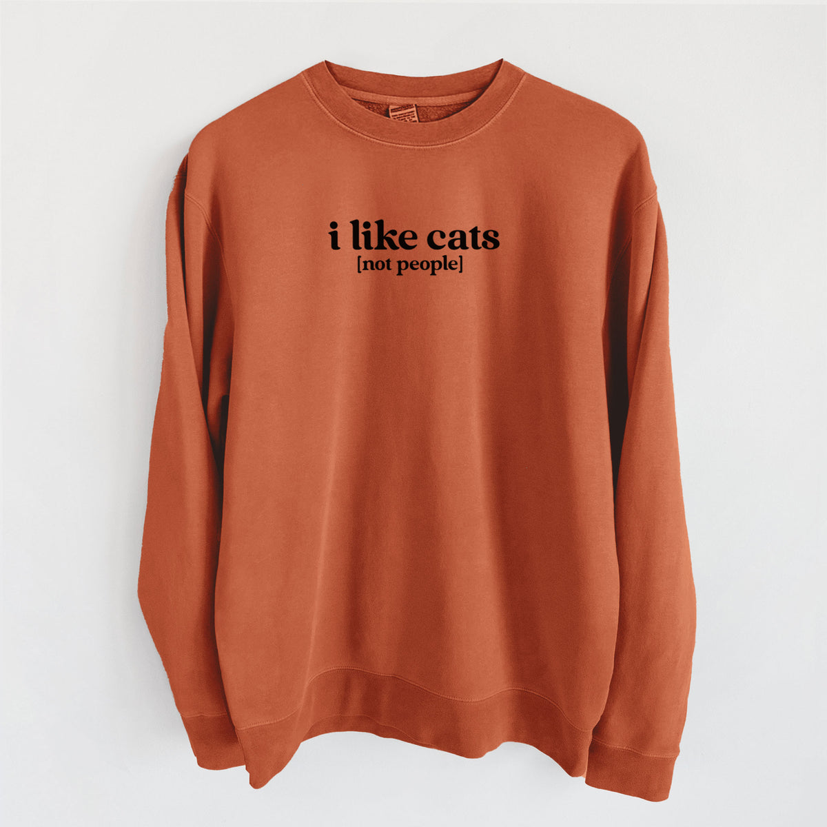 I like cats - not people - Unisex Pigment Dyed Crew Sweatshirt in Amber