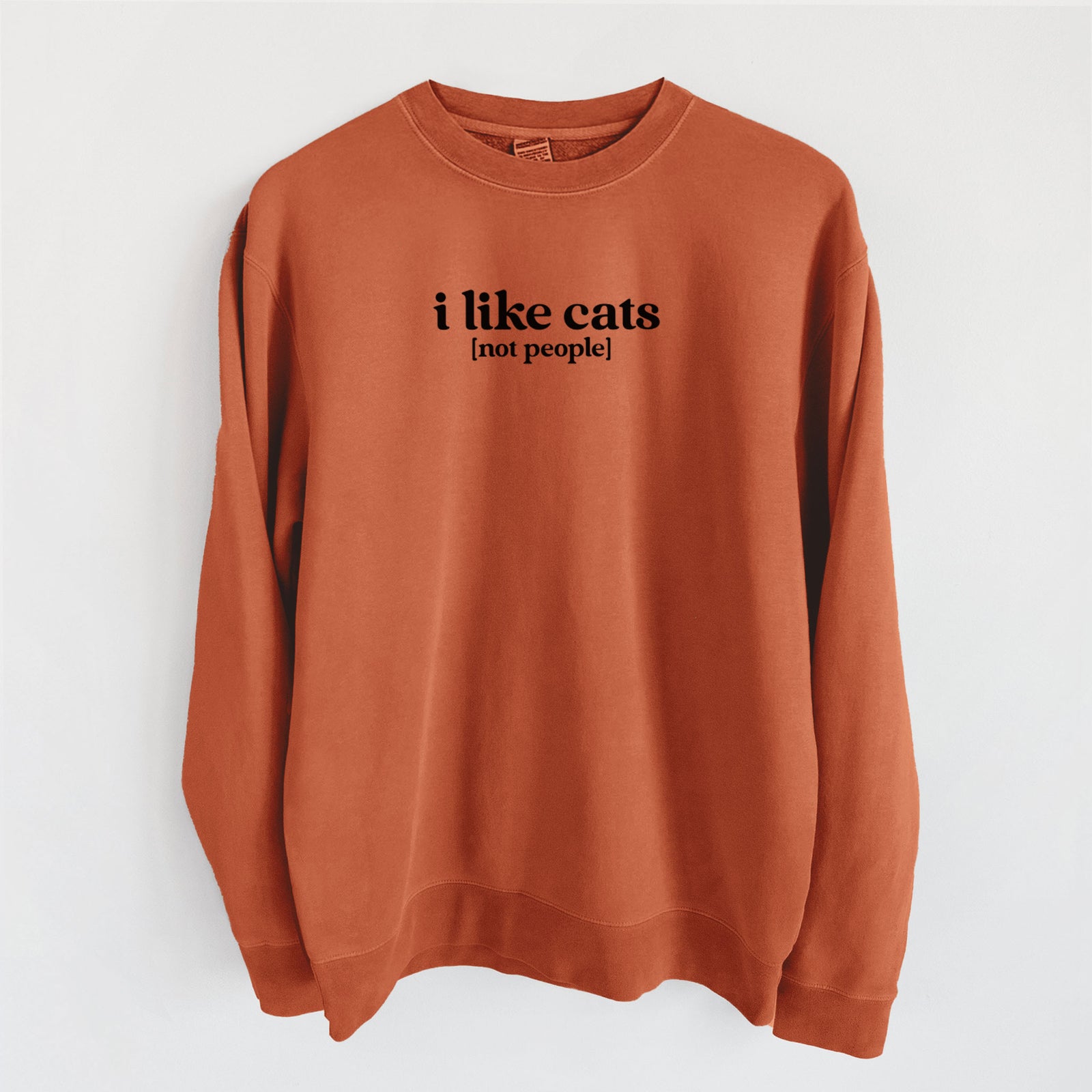 I like cats - not people - Unisex Pigment Dyed Crew Sweatshirt in Amber