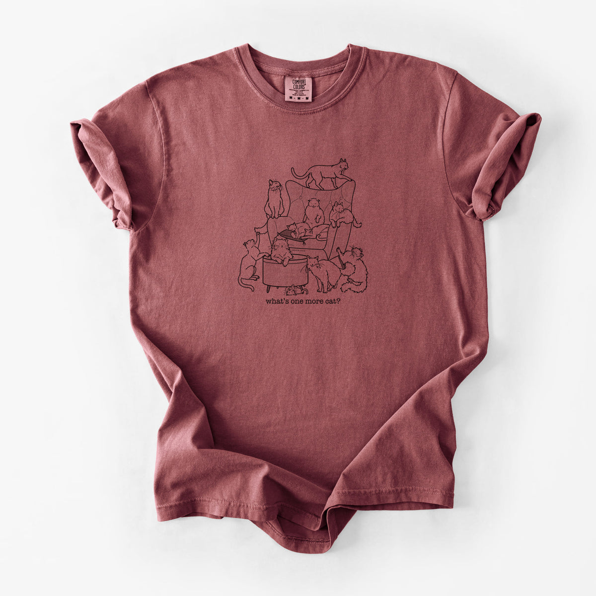 What's One More Cat? - Unisex Comfort Colors Garment-Dyed Heavyweight T-shirt in Brick