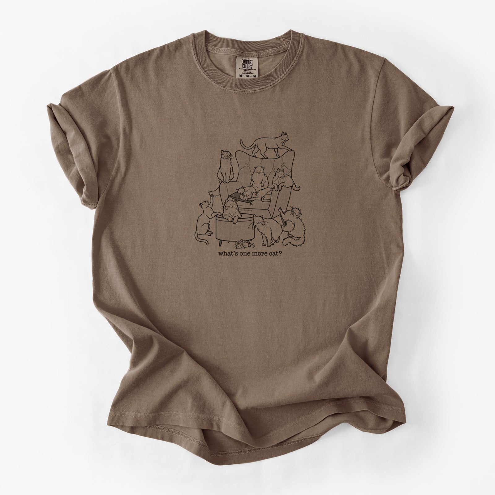 What's One More Cat? - Unisex Comfort Colors Garment-Dyed Heavyweight T-shirt in Espresso