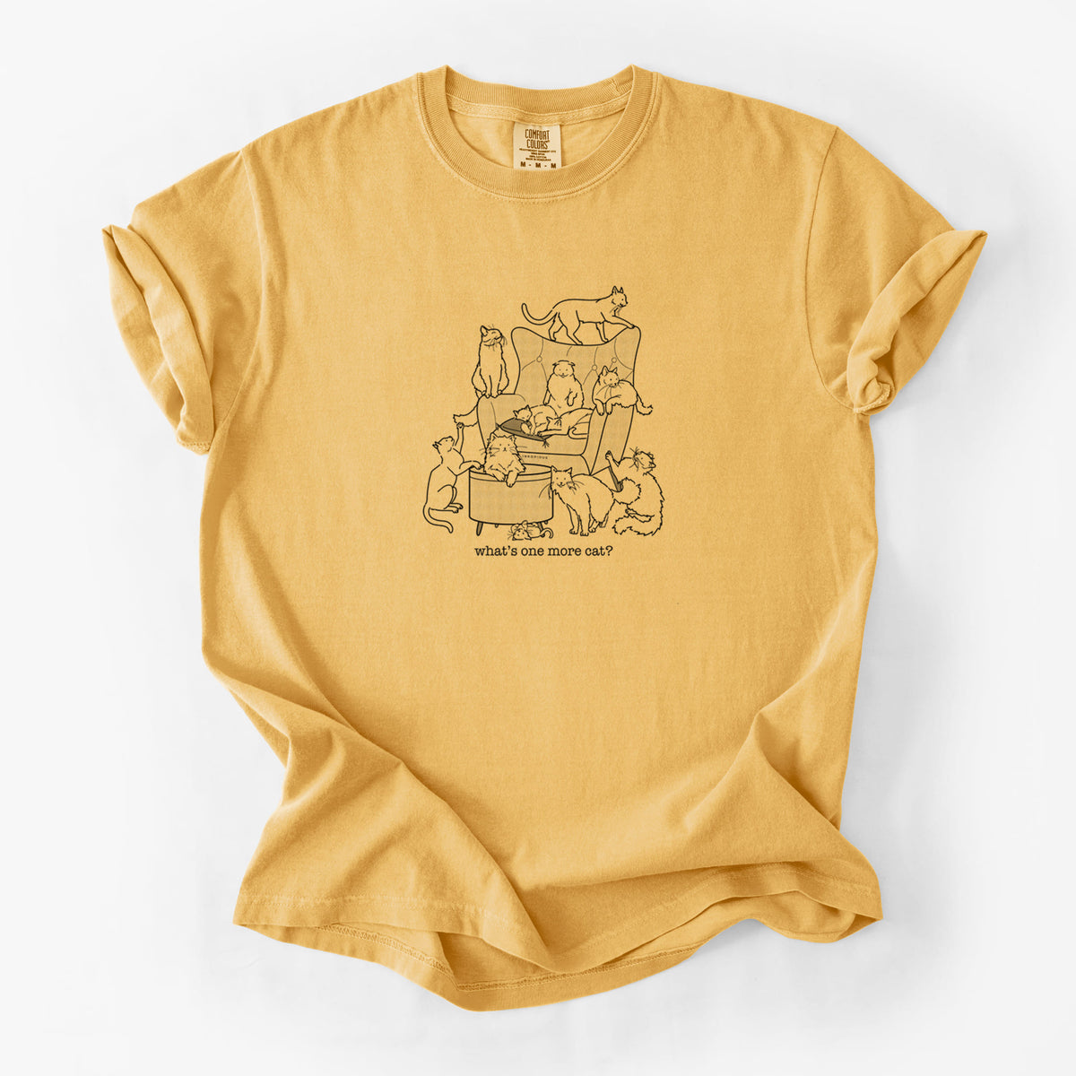 What's One More Cat? - Unisex Comfort Colors Garment-Dyed Heavyweight T-shirt in Golden Wheat