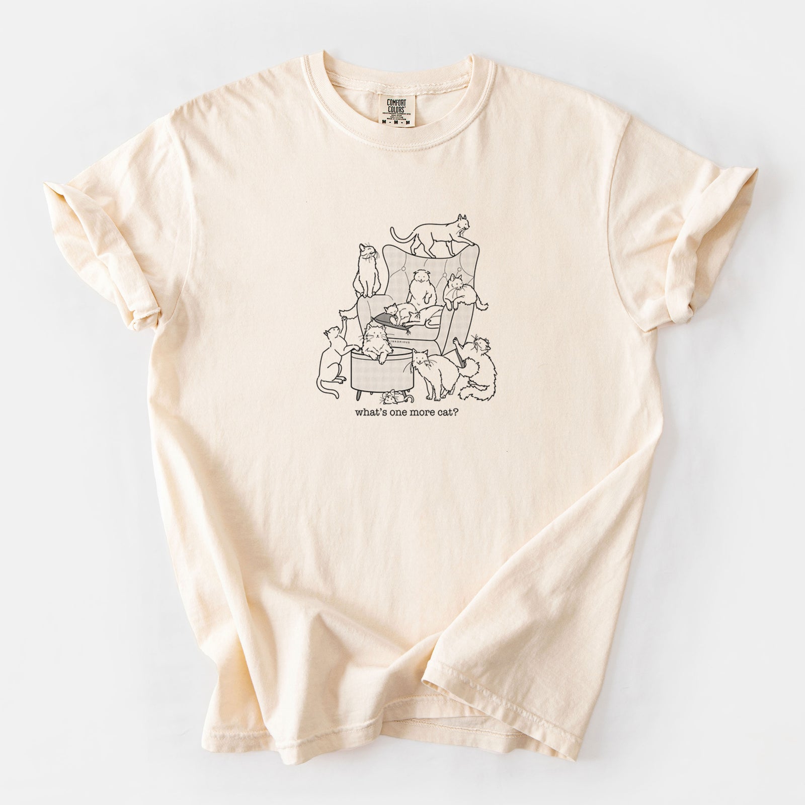 What's One More Cat? - Unisex Comfort Colors Garment-Dyed Heavyweight T-shirt in Ivory