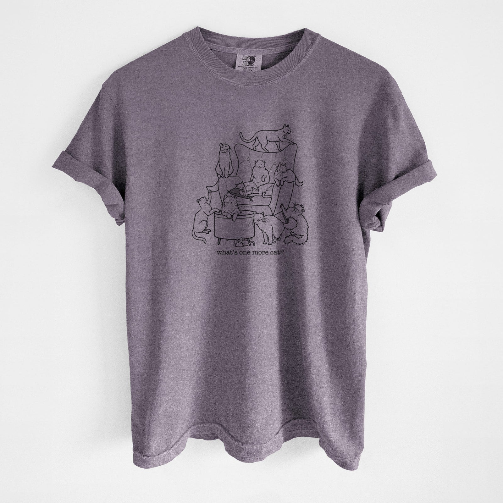 What's One More Cat? - Unisex Comfort Colors Garment-Dyed Heavyweight T-shirt in Wine