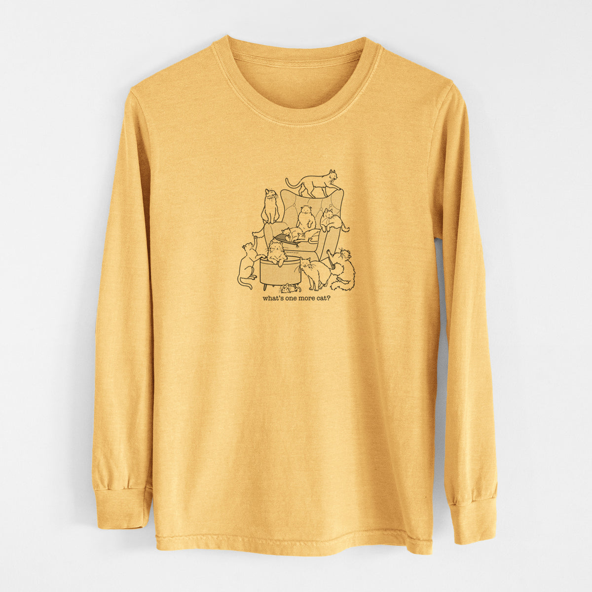 What&#39;s One More Cat? - Men&#39;s Heavyweight 100% Cotton Long Sleeve