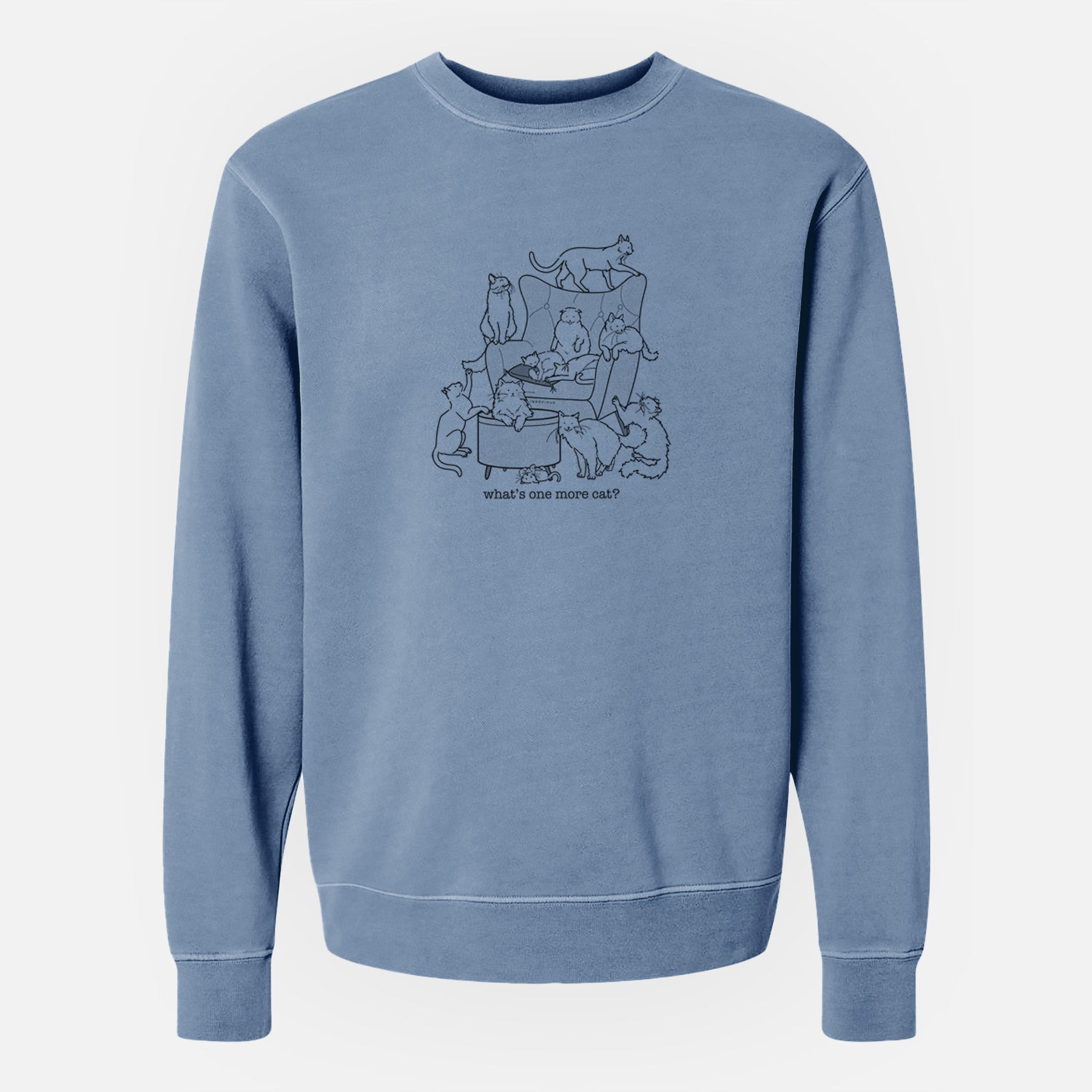 What's One More Cat? - Unisex Pigment Dyed Crew Sweatshirt