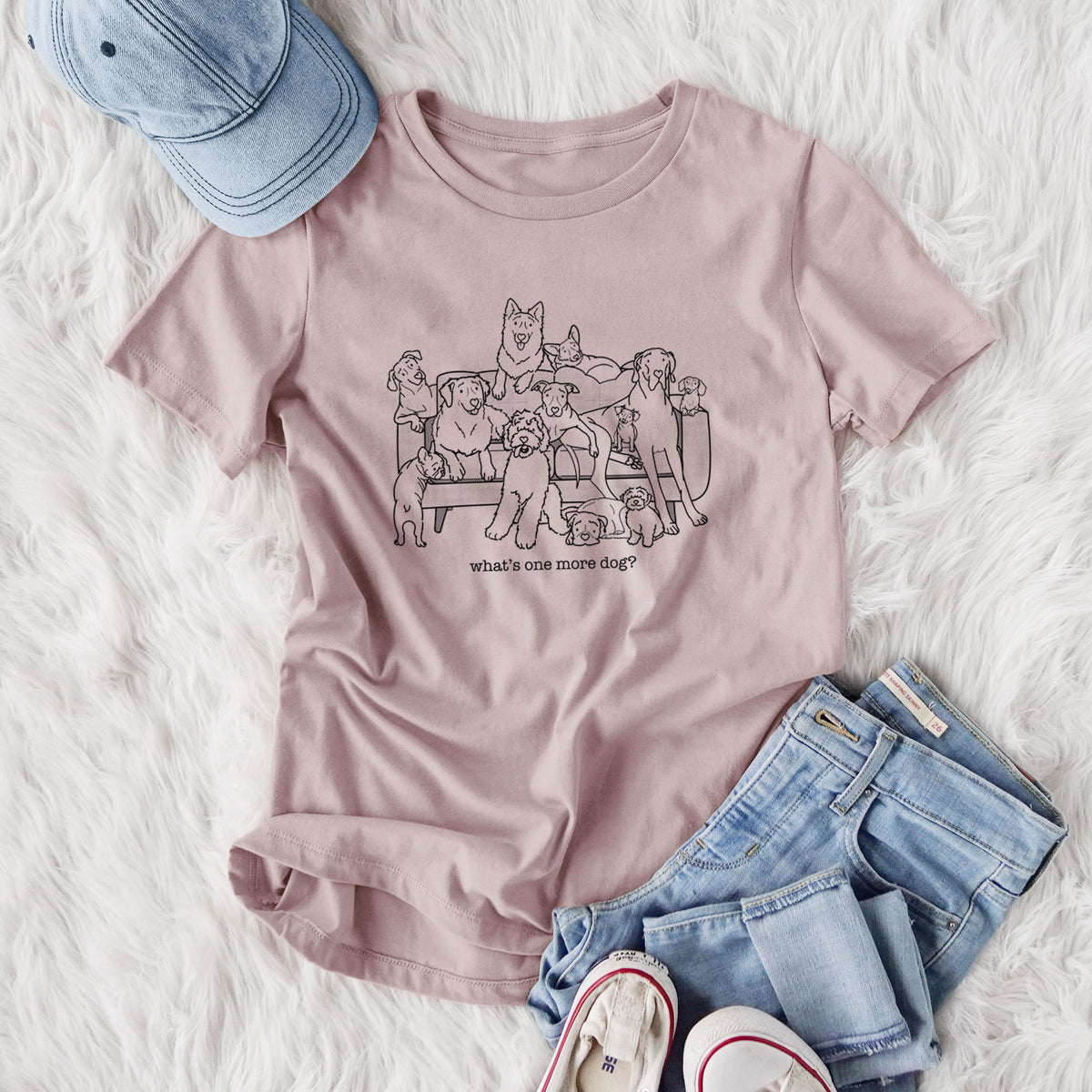 What's One More Dog? - Women's Lightweight Relaxed Fit 100% Cotton Crewneck