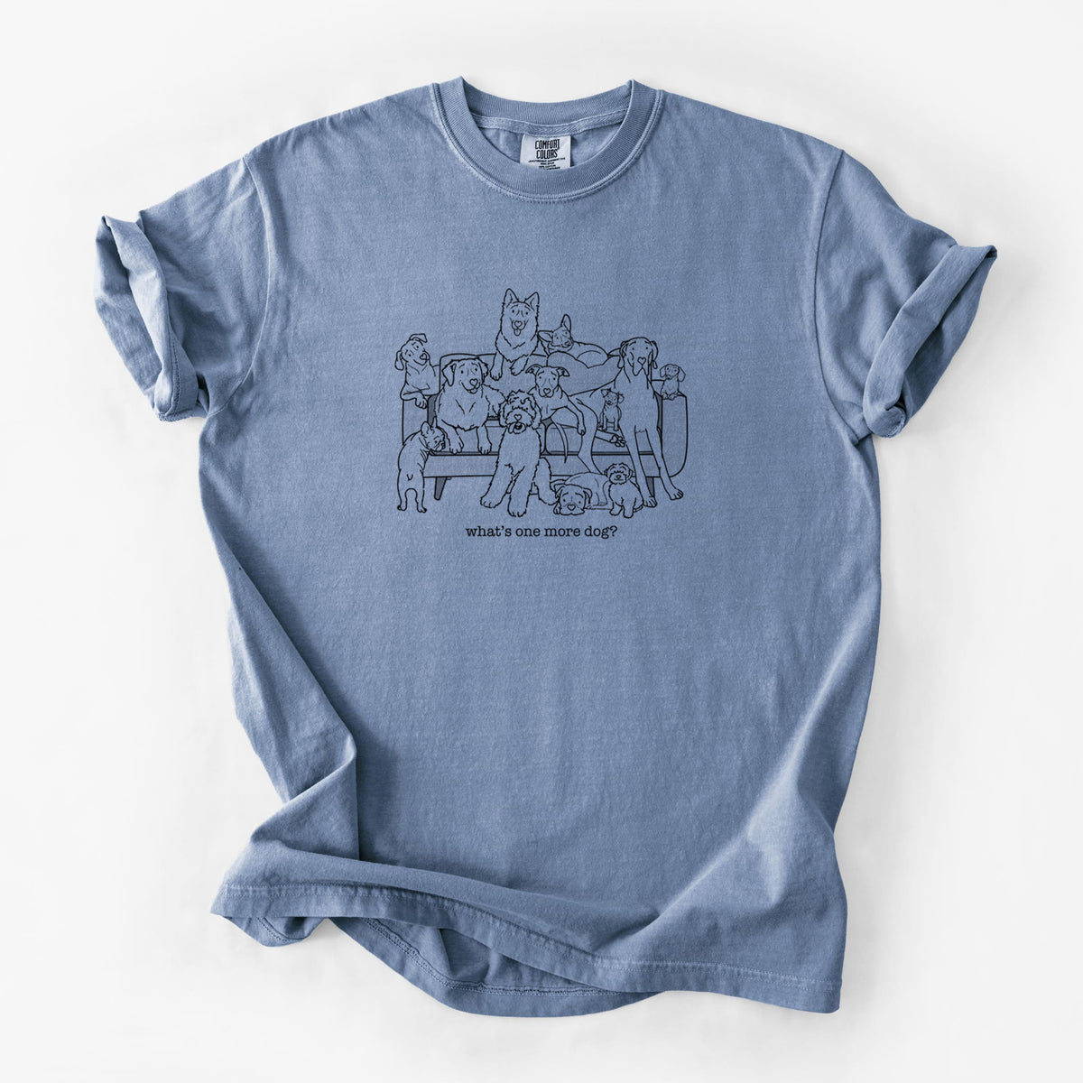 What's One More Dog? - Unisex Comfort Colors Garment-Dyed Heavyweight T-shirt in Blue Jean
