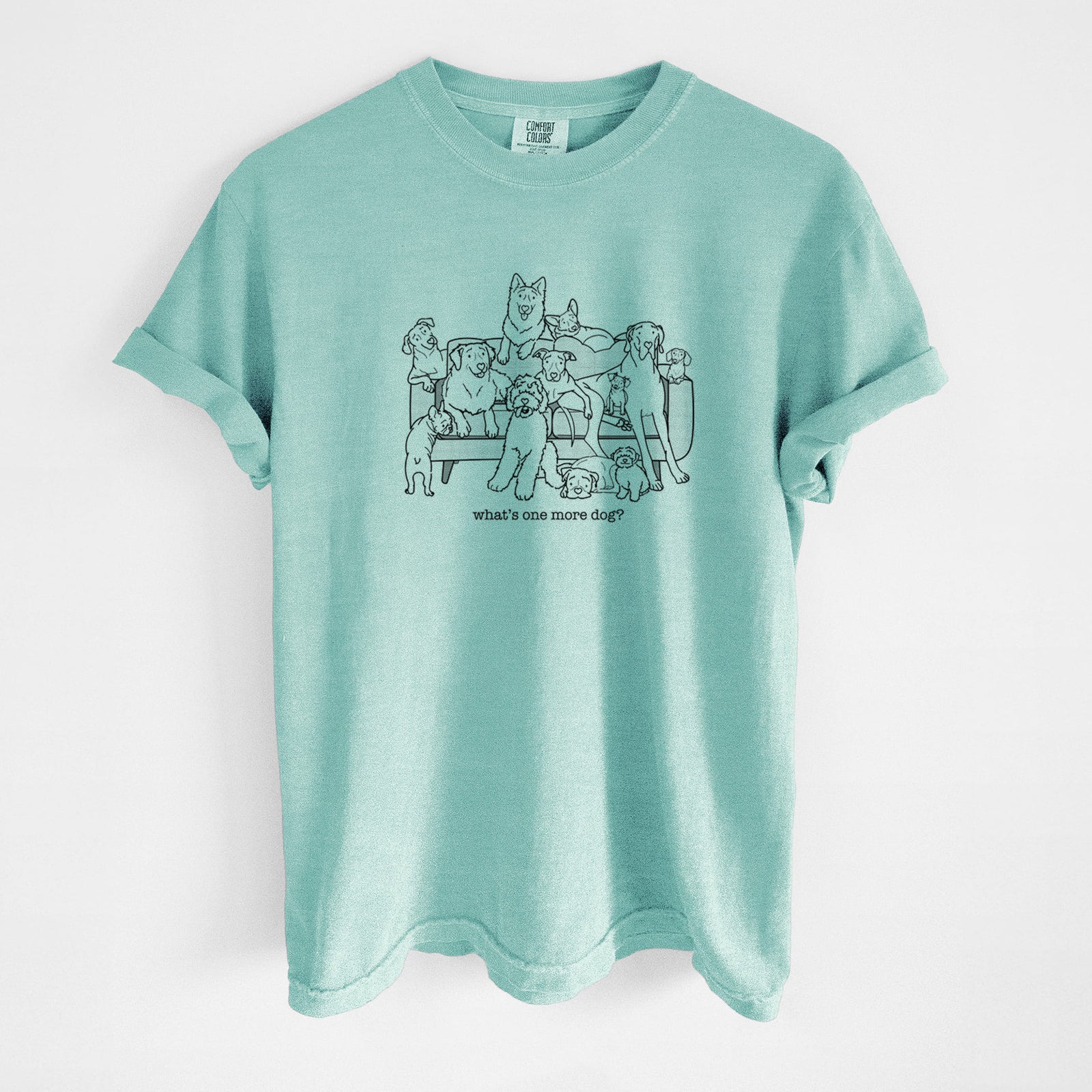 What's One More Dog? - Unisex Comfort Colors Garment-Dyed Heavyweight T-shirt in Chalky Mint