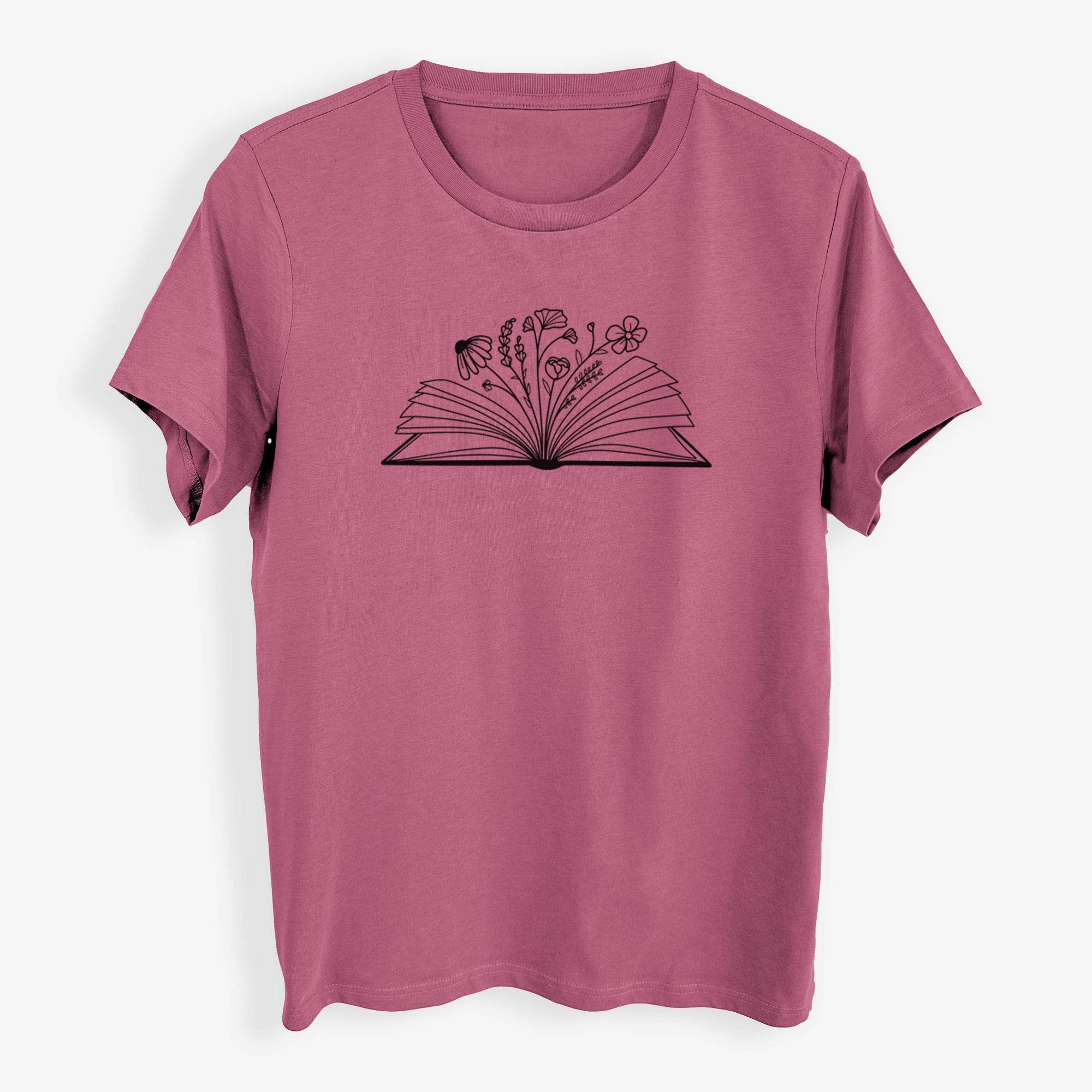 Floral Open Book - Womens Everyday Maple Tee