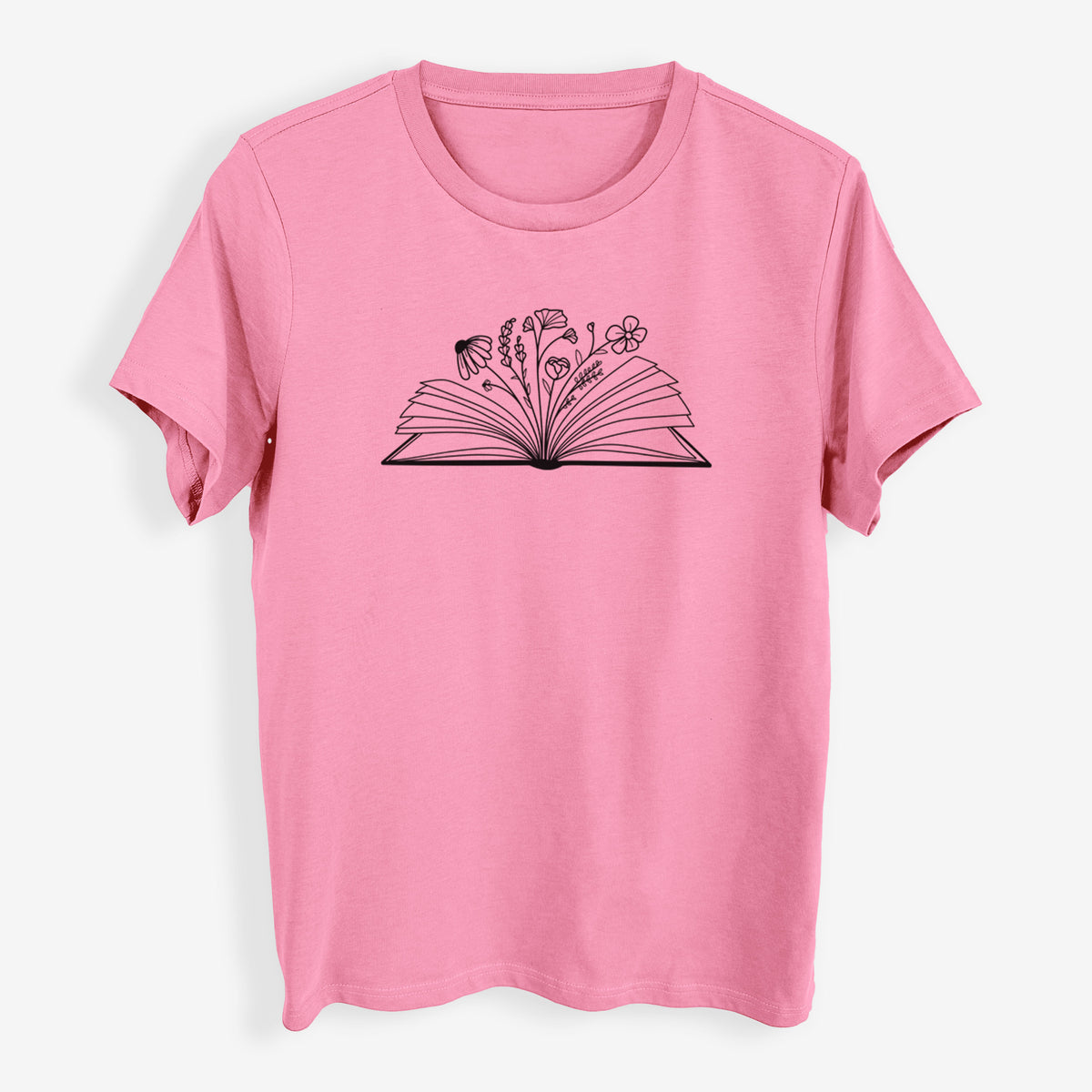 Floral Open Book - Womens Everyday Maple Tee