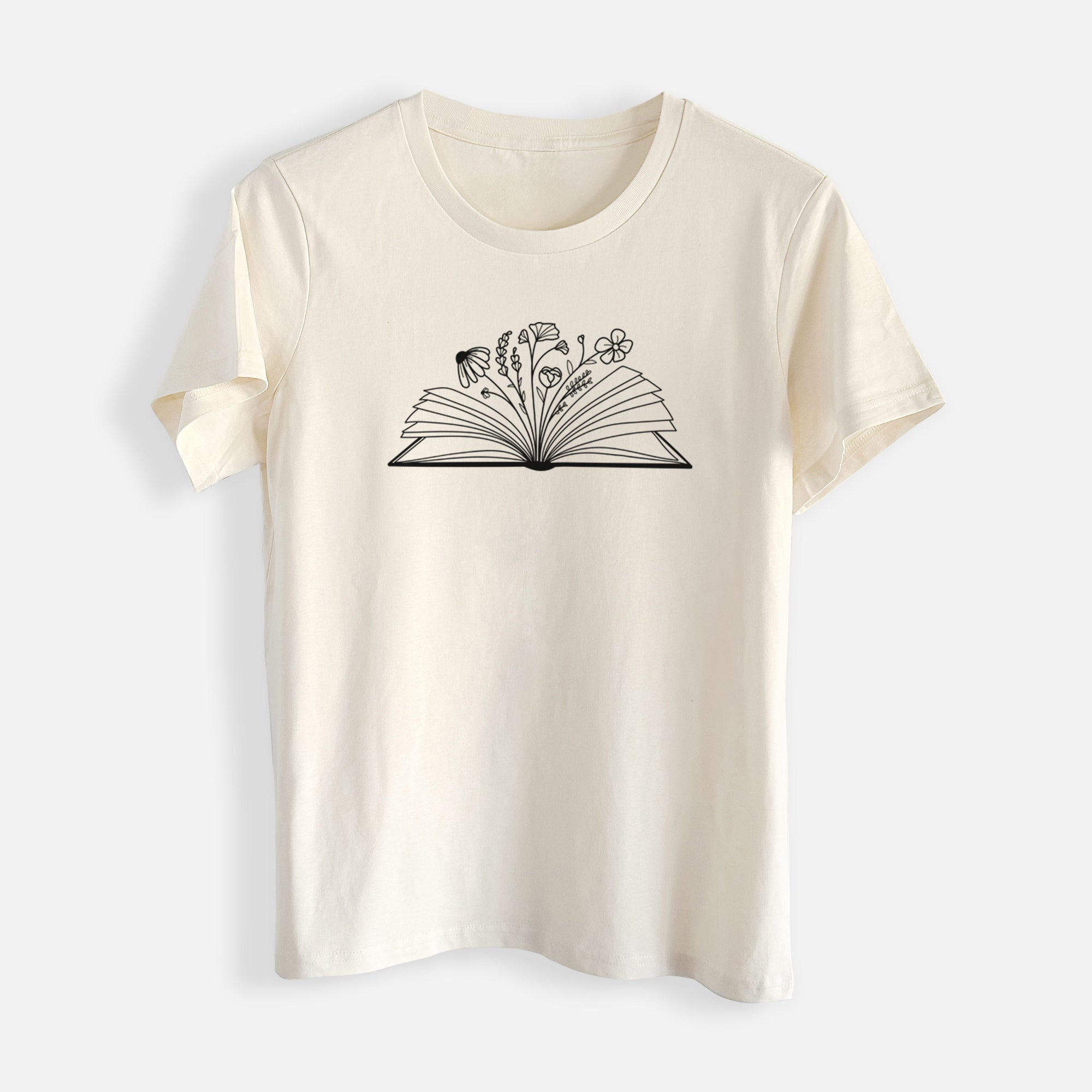 Floral Open Book - Womens Everyday Maple Tee