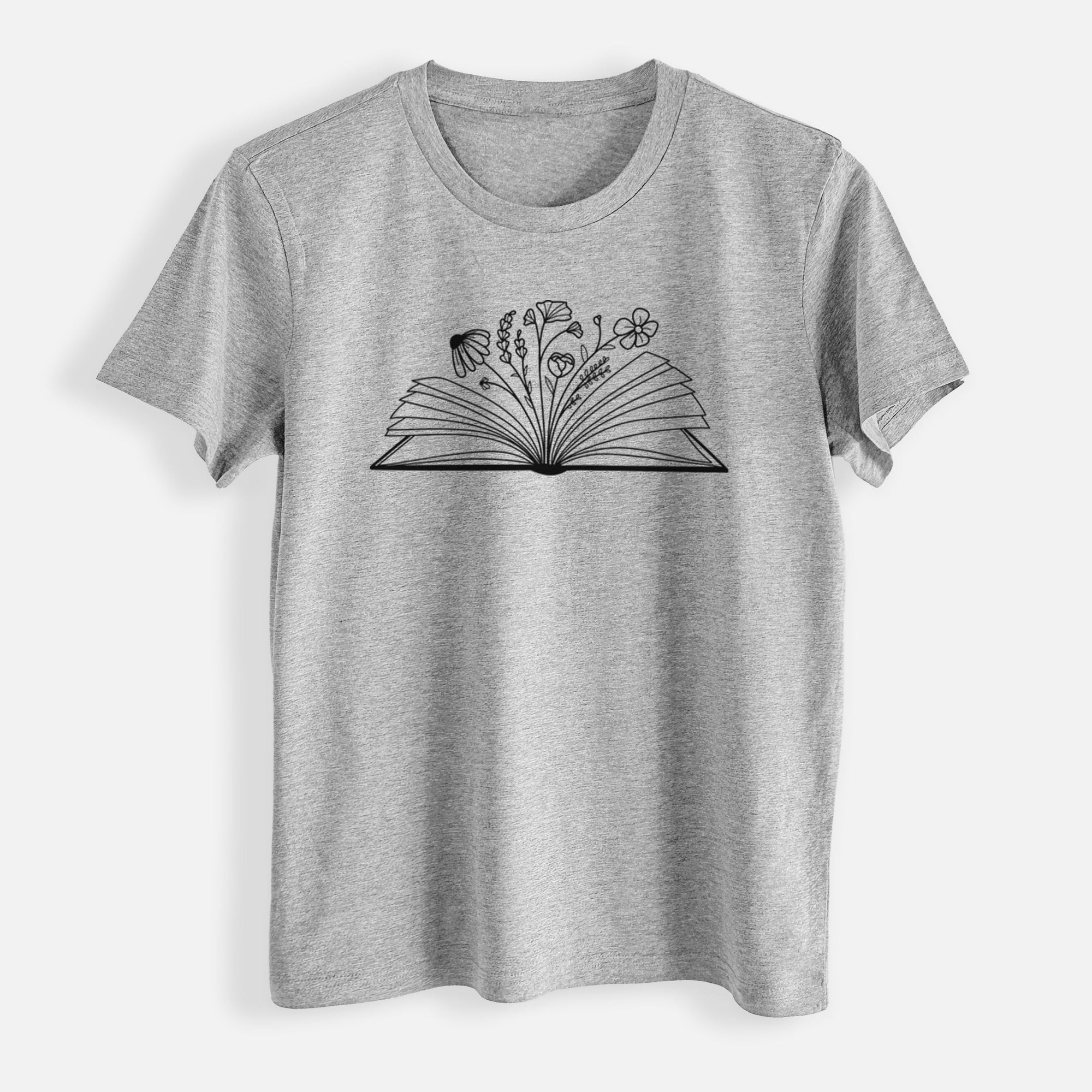 Floral Open Book - Womens Everyday Maple Tee