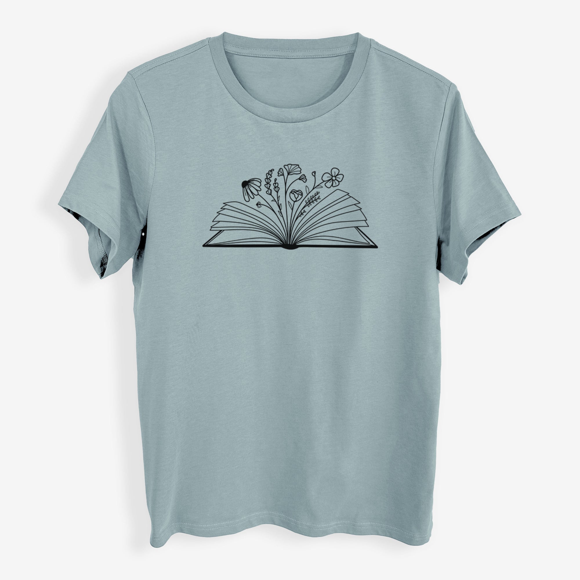 Floral Open Book - Womens Everyday Maple Tee