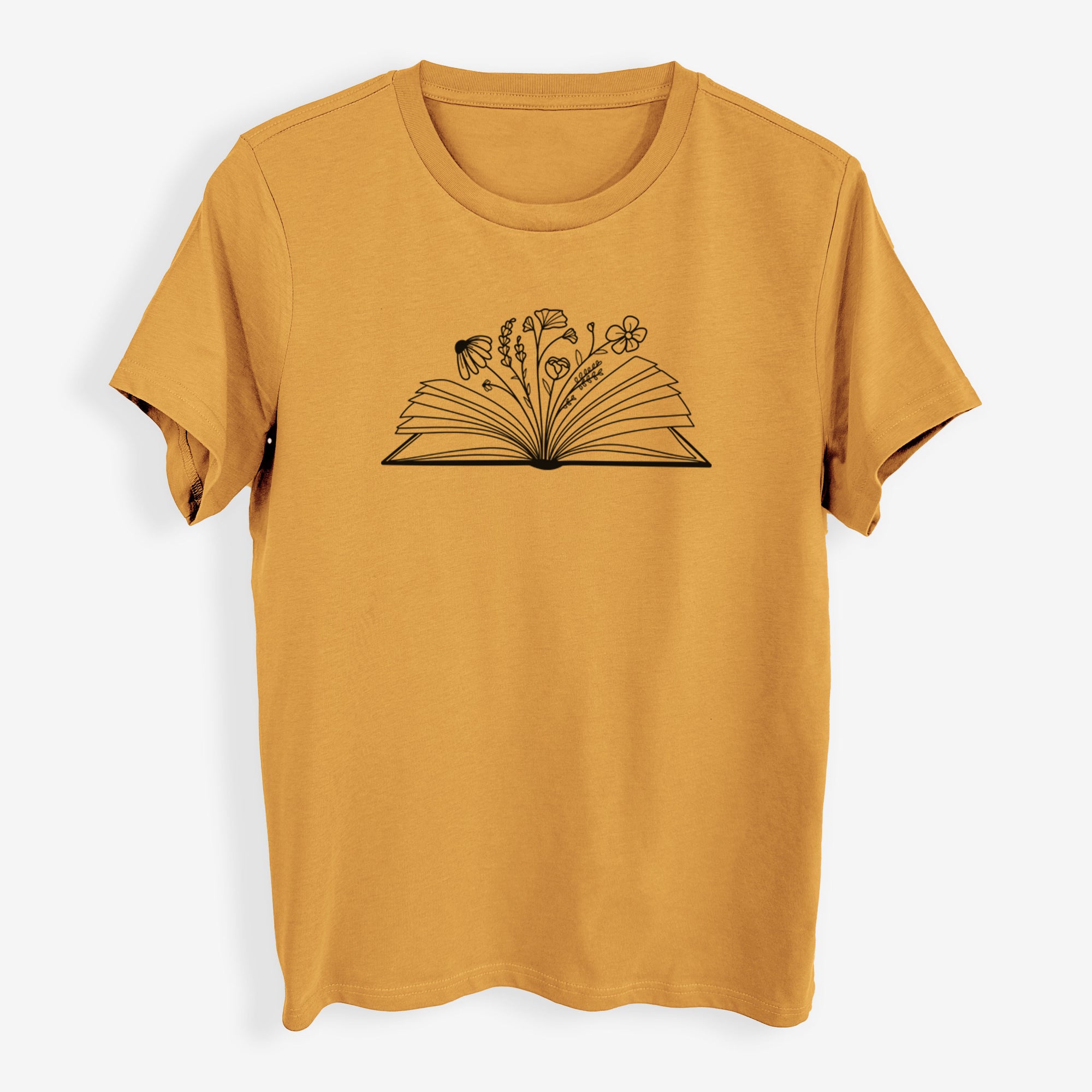 Floral Open Book - Womens Everyday Maple Tee