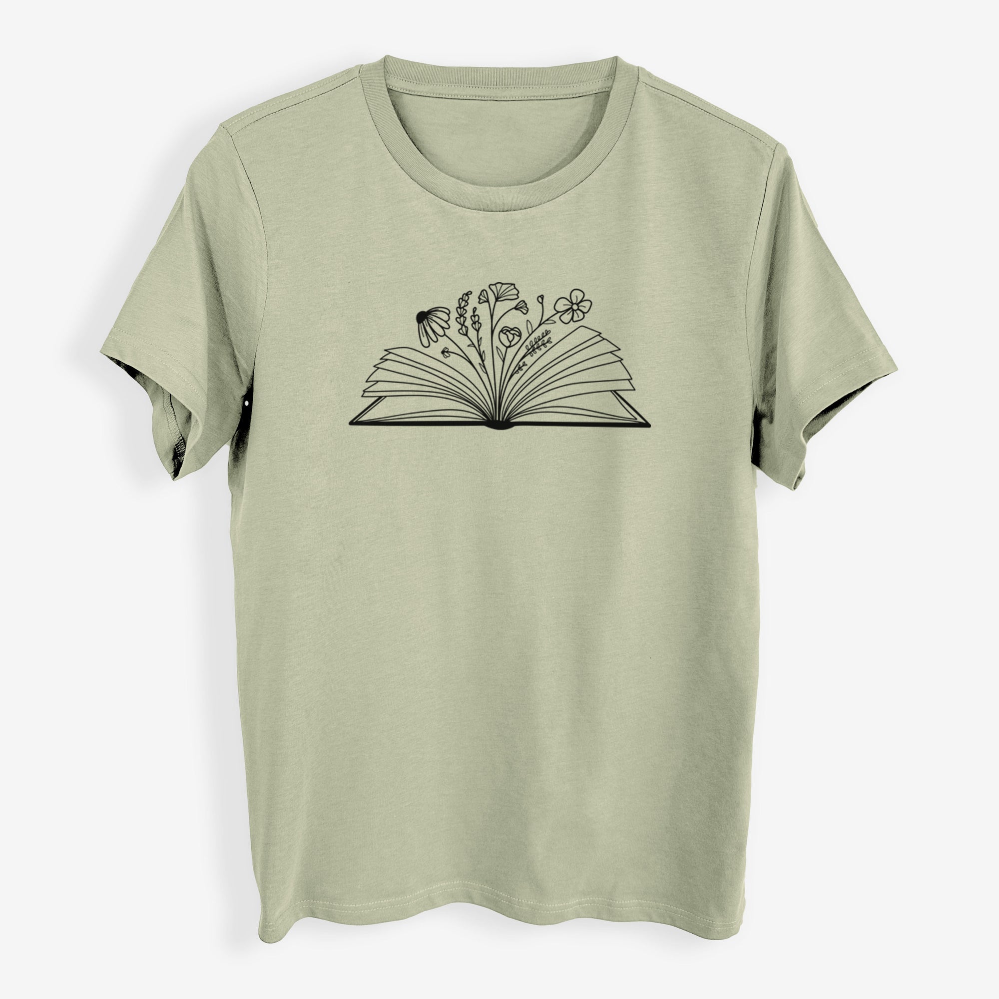 Floral Open Book - Womens Everyday Maple Tee