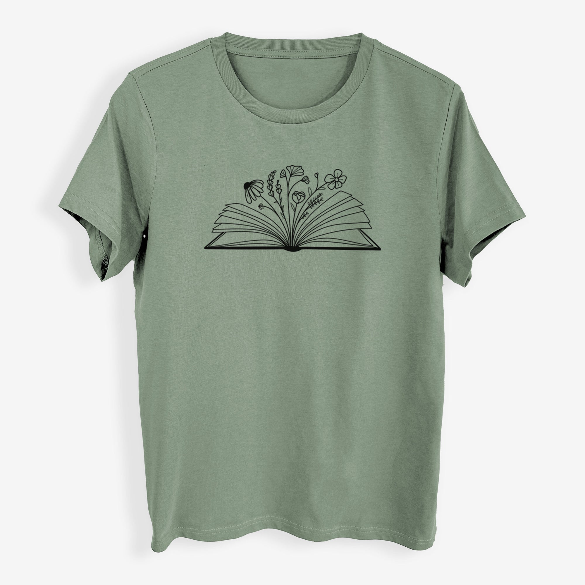 Floral Open Book - Womens Everyday Maple Tee