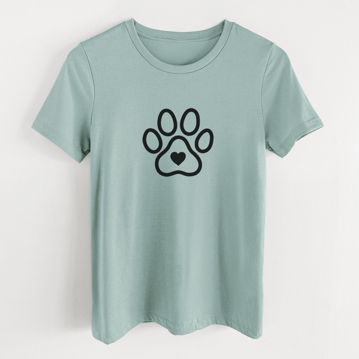 Paw with Heart - Women's Lightweight Relaxed Fit 100% Cotton Crewneck