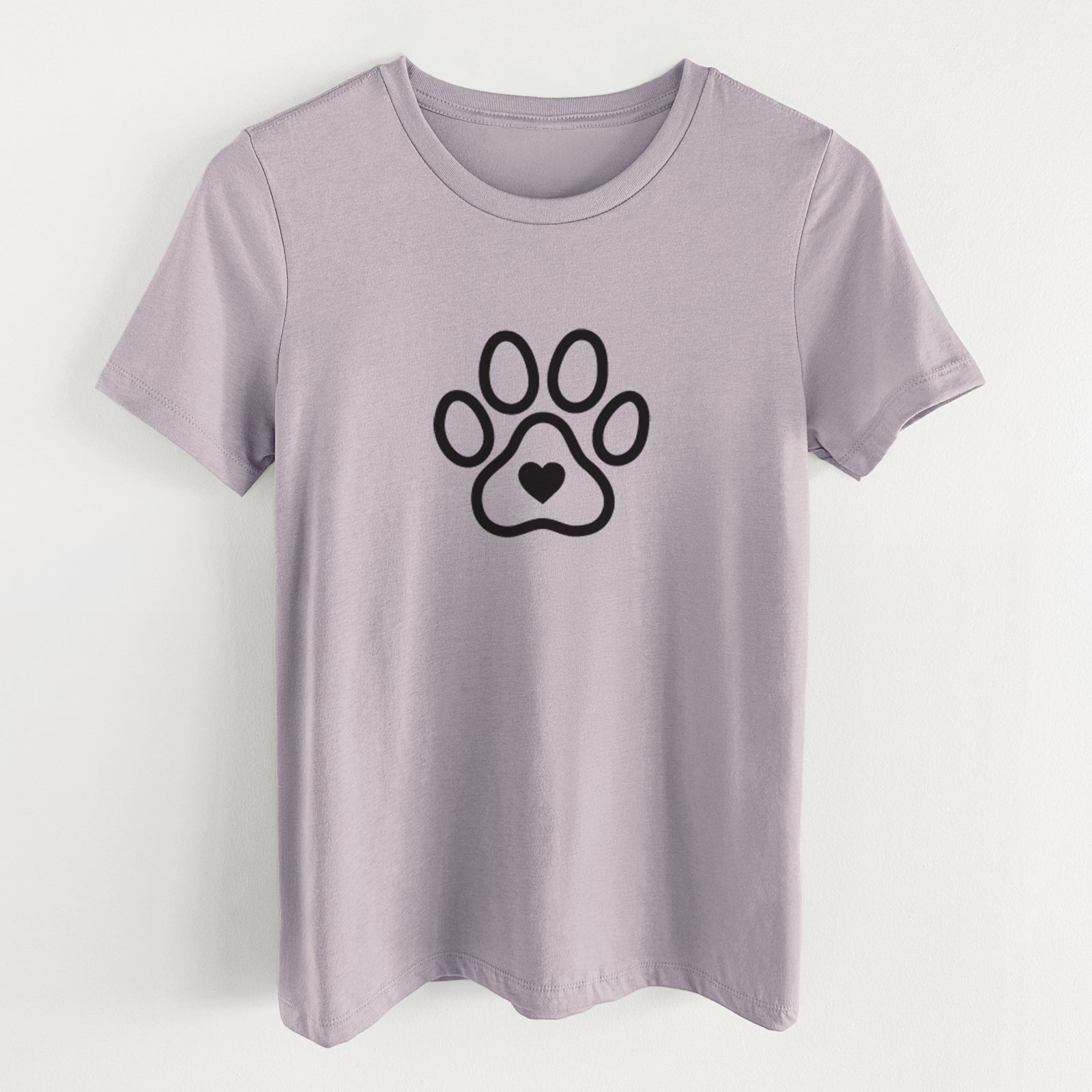 Paw with Heart - Women's Lightweight Relaxed Fit 100% Cotton Crewneck