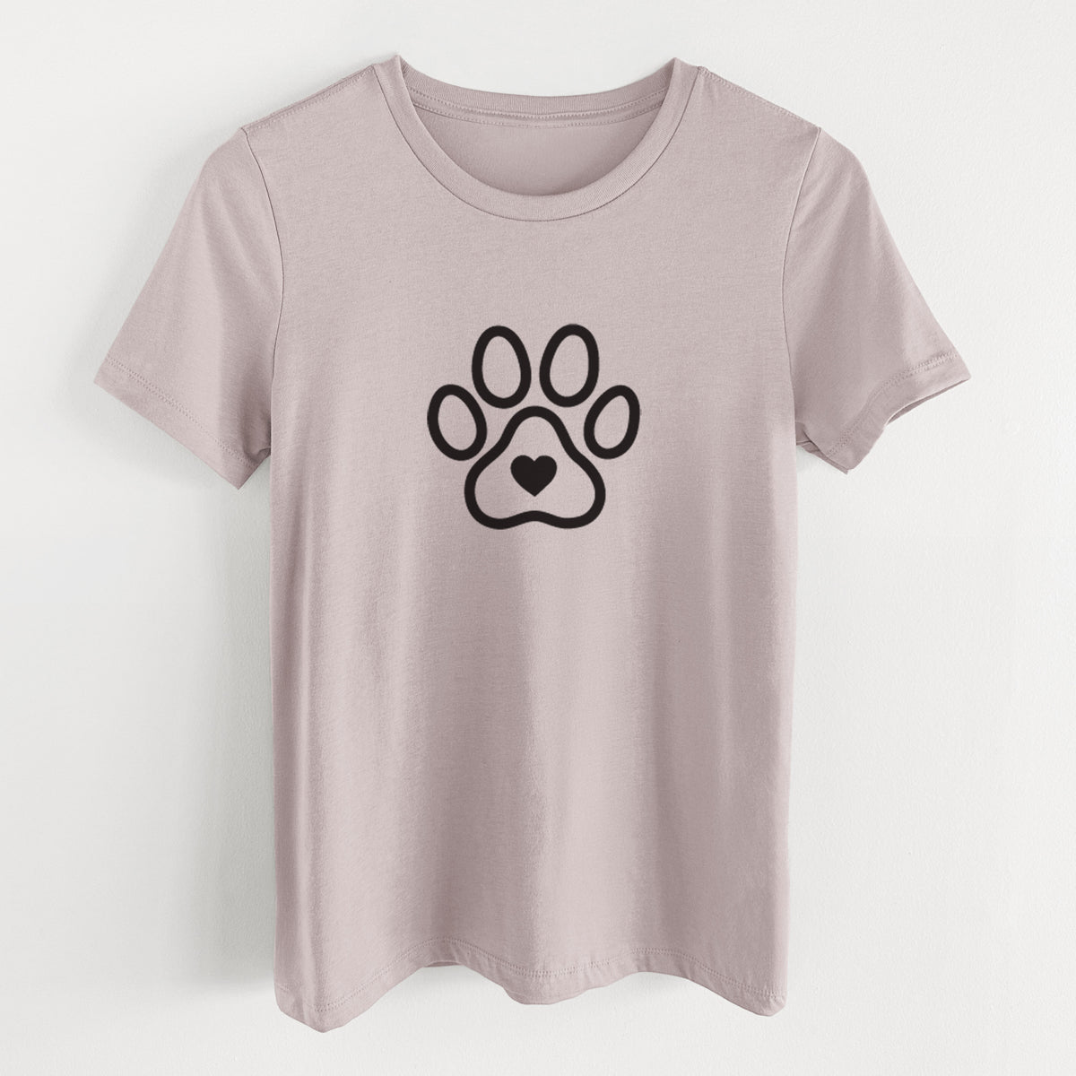 Paw with Heart - Women's Lightweight Relaxed Fit 100% Cotton Crewneck