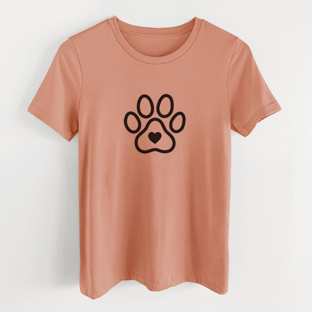Paw with Heart - Women's Lightweight Relaxed Fit 100% Cotton Crewneck
