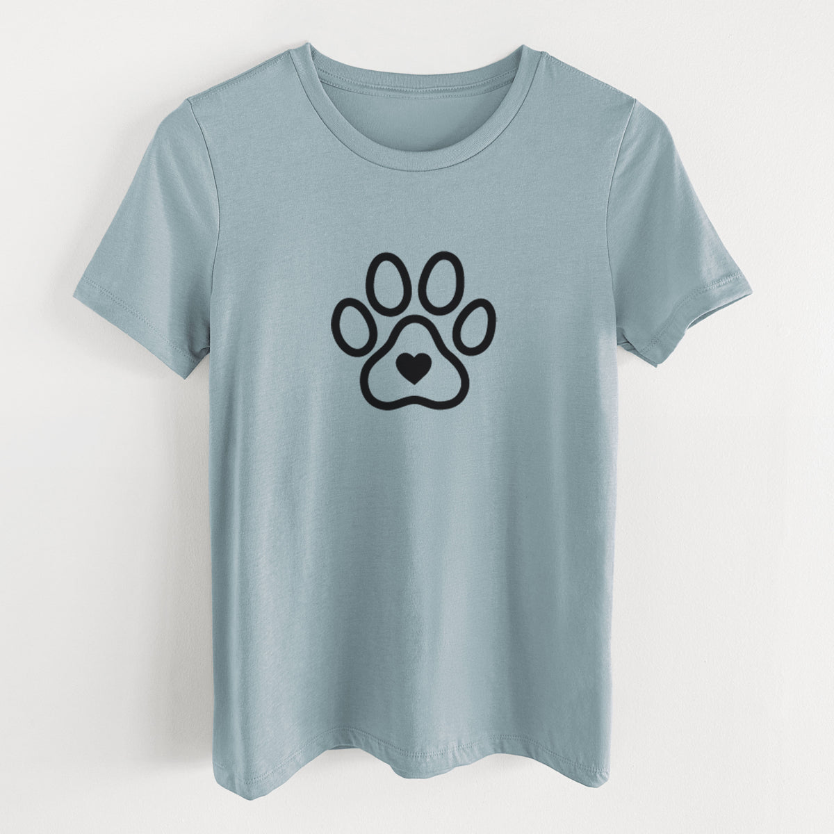 Paw with Heart - Women's Lightweight Relaxed Fit 100% Cotton Crewneck