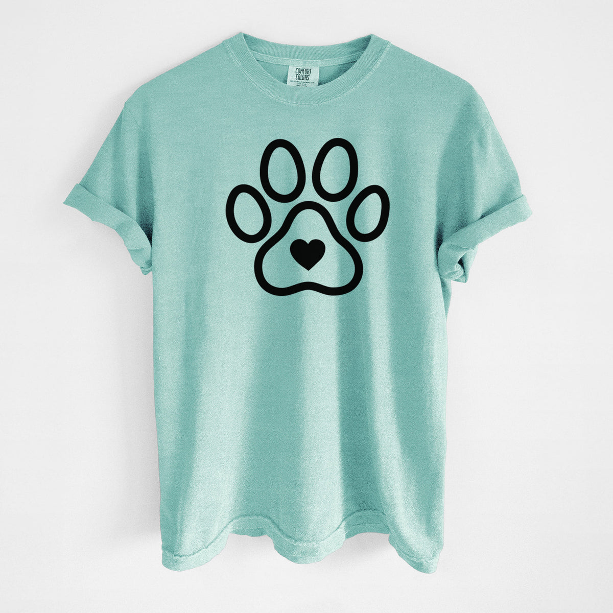 Paw with Heart - Unisex Comfort Colors Garment-Dyed Heavyweight T-shirt in Chalky Mint
