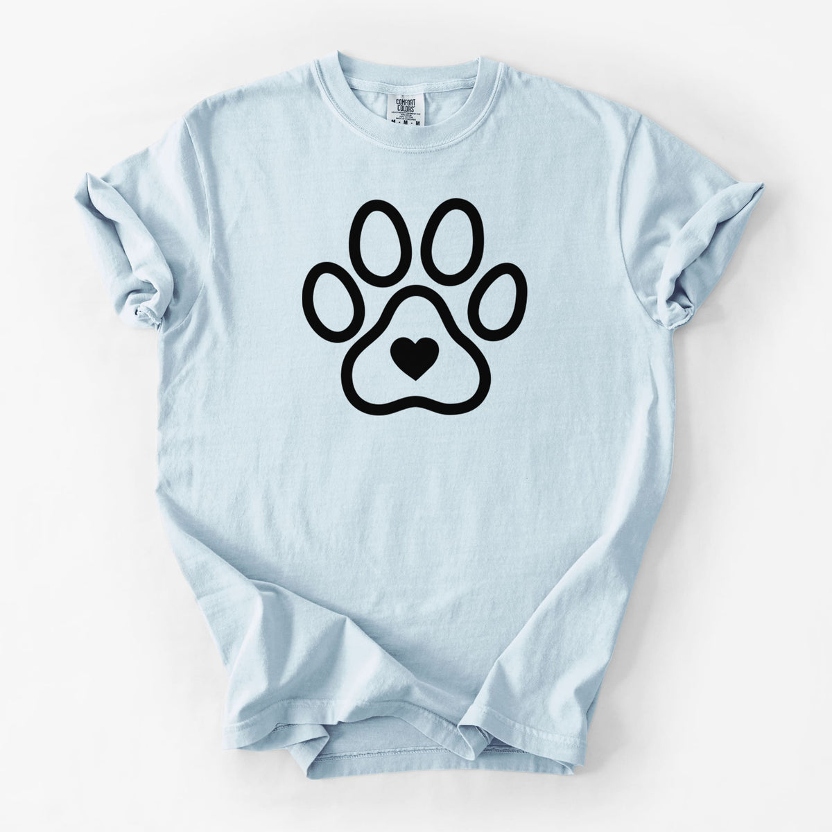 Paw with Heart - Unisex Comfort Colors Garment-Dyed Heavyweight T-shirt in Chambray