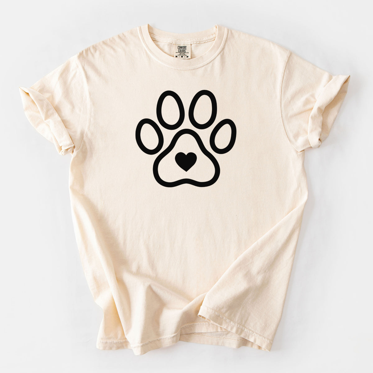 Paw with Heart - Unisex Comfort Colors Garment-Dyed Heavyweight T-shirt in Ivory