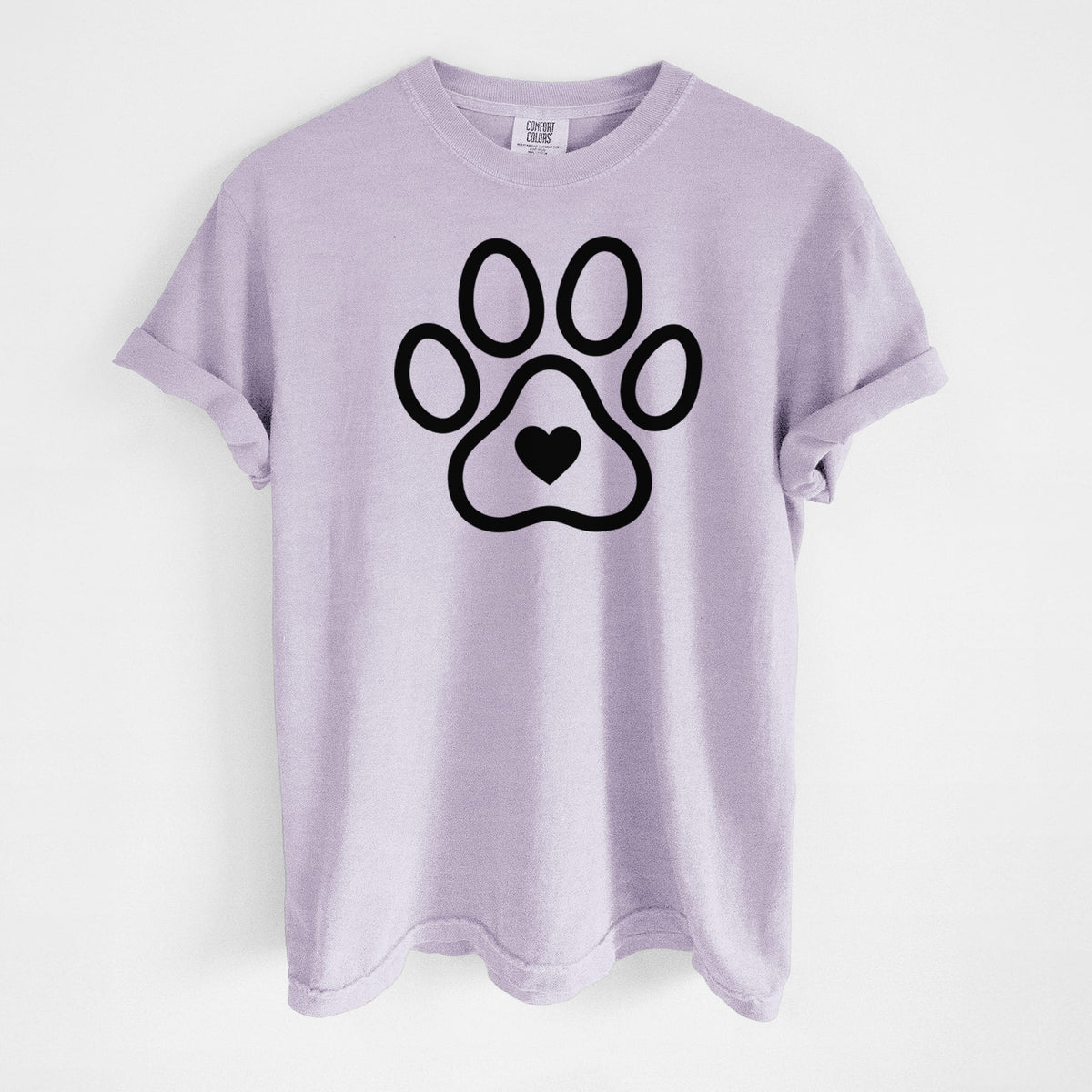 Paw with Heart - Unisex Comfort Colors Garment-Dyed Heavyweight T-shirt in Orchid