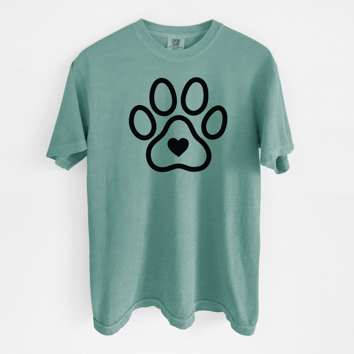 Paw with Heart - Unisex Comfort Colors Garment-Dyed Heavyweight T-shirt in Reef Green
