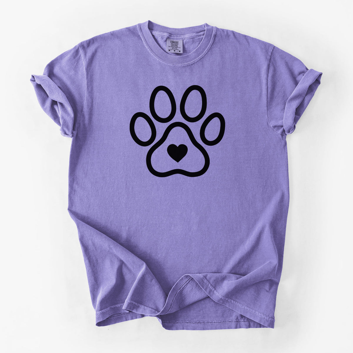 Paw with Heart - Unisex Comfort Colors Garment-Dyed Heavyweight T-shirt in Violet