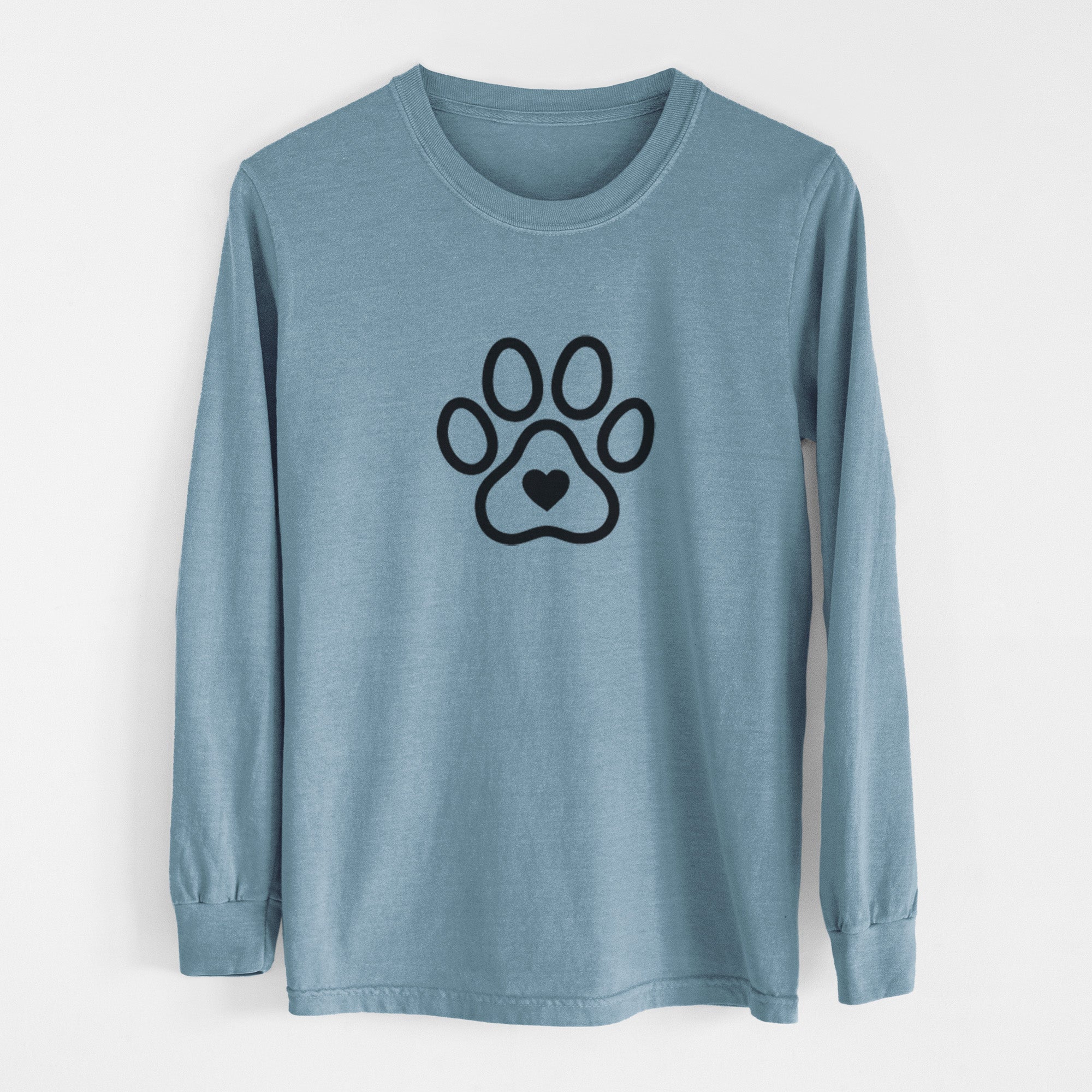 Paw with Heart - Men's Heavyweight 100% Cotton Long Sleeve