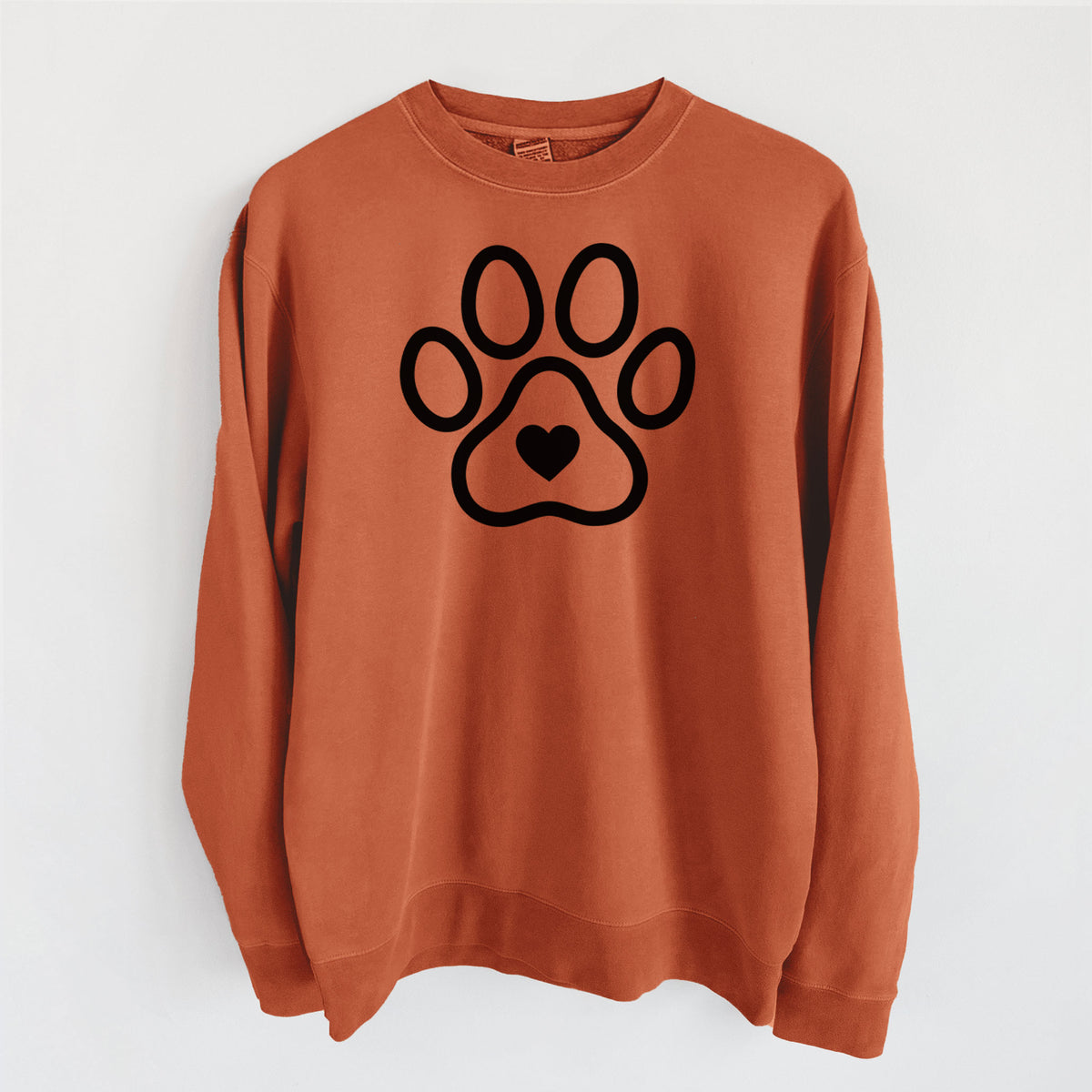 Paw with Heart - Unisex Pigment Dyed Crew Sweatshirt in Amber