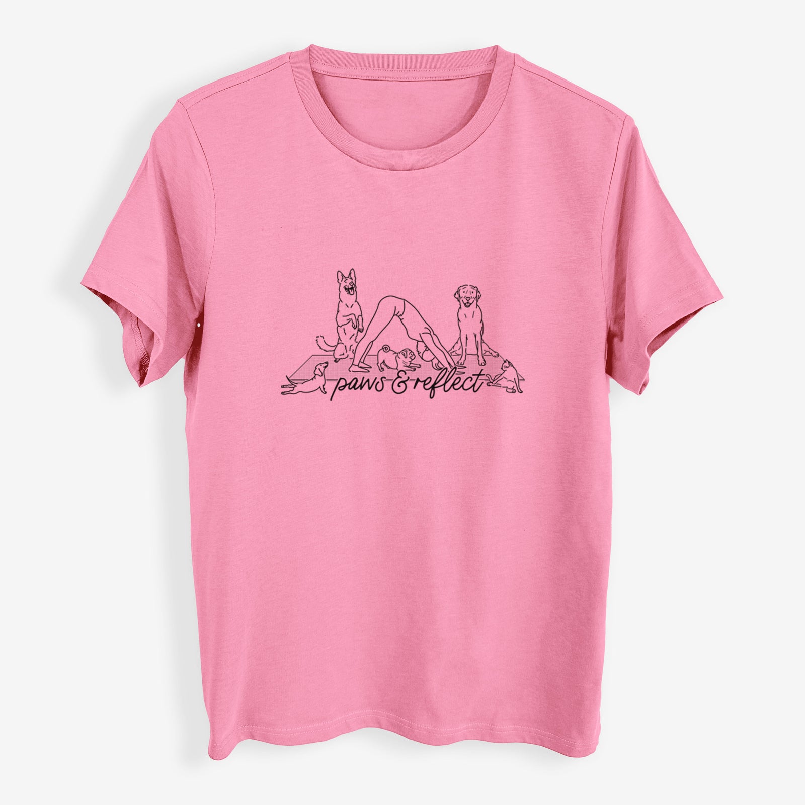 Paws and Reflect - Yoga with Dogs - Womens Everyday Maple Tee